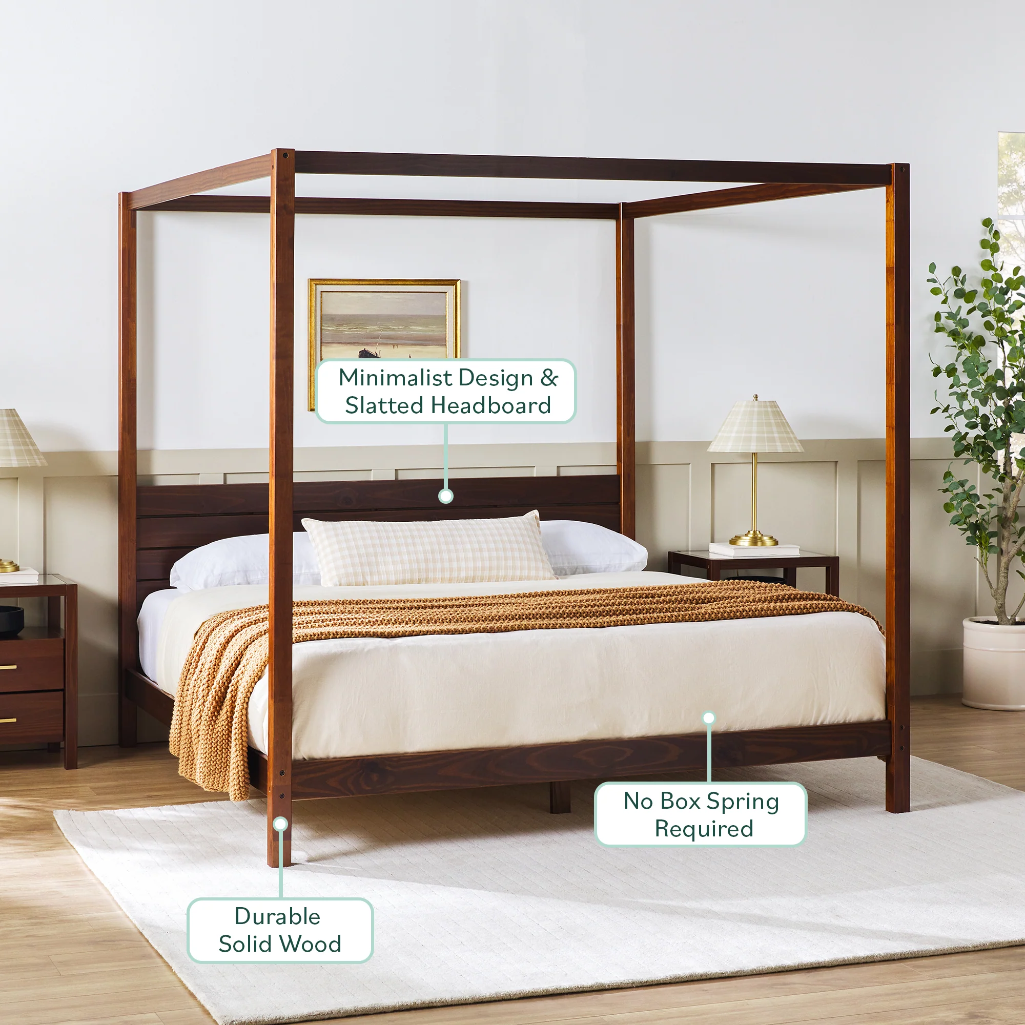 Isla Solid Wood Canopy Bedframe Collection - Image 3