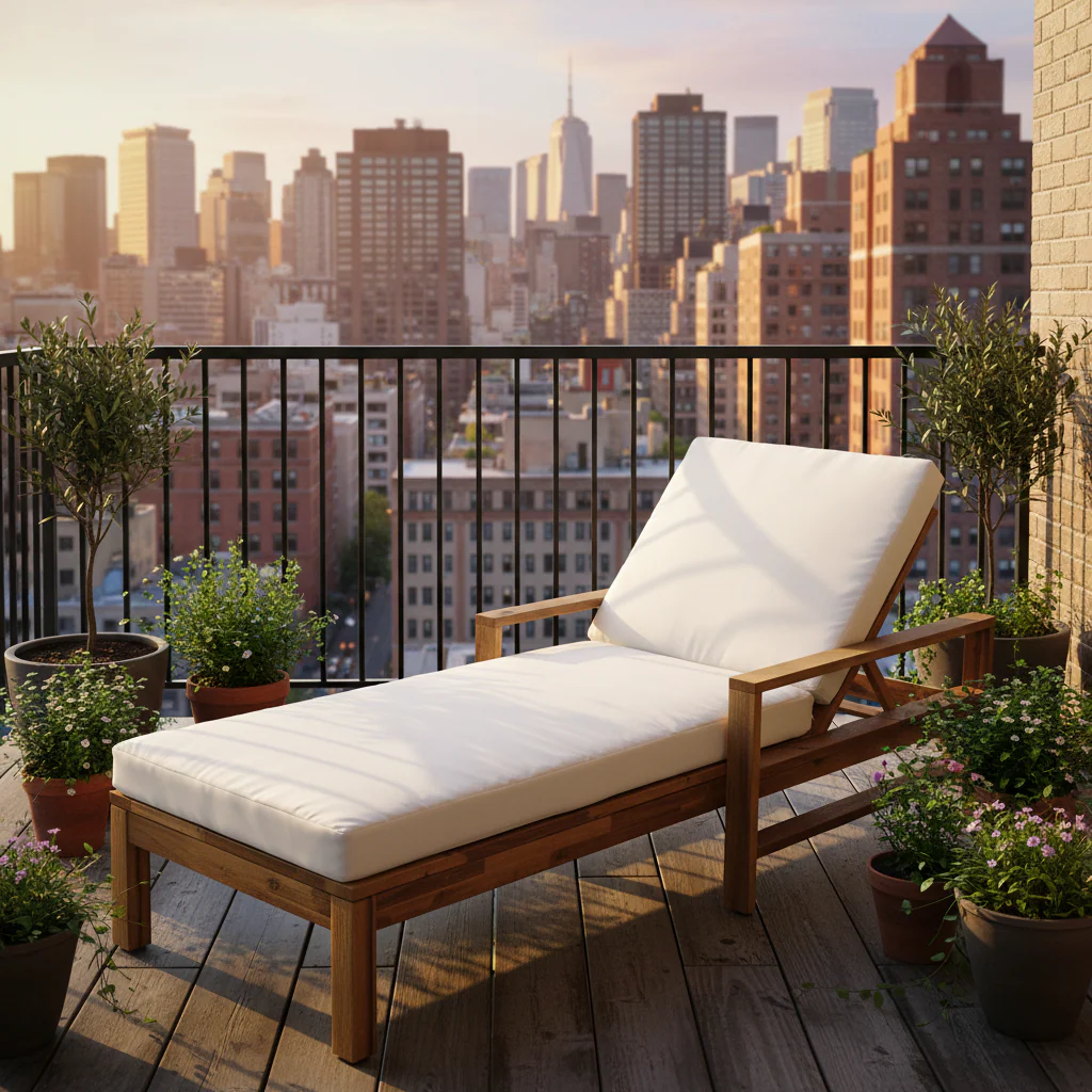Minimalist Teak Wood Adjustable Backrest Outdoor Lounge Chair