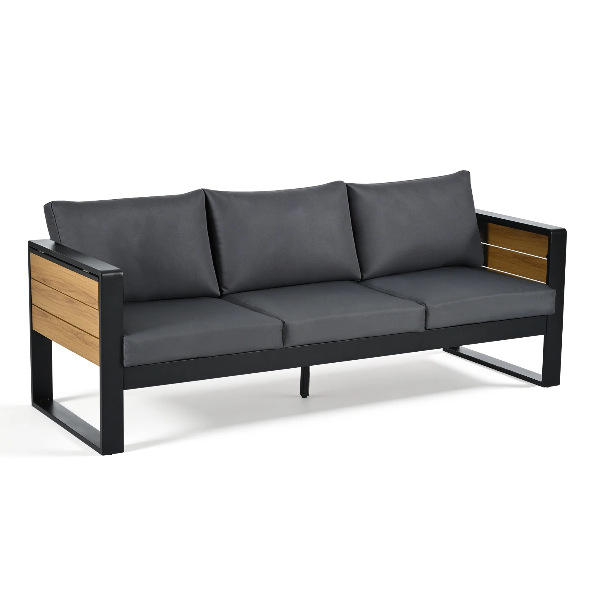 Modern 4-Piece Outdoor Patio Furniture Sofa & Accent Chair Set with Table - Image 25