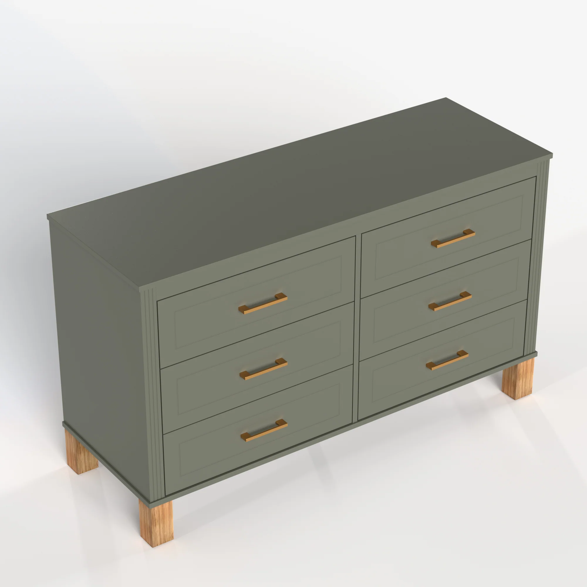 Modern 6-Drawer Dresser with Solid Wood Legs - Image 13