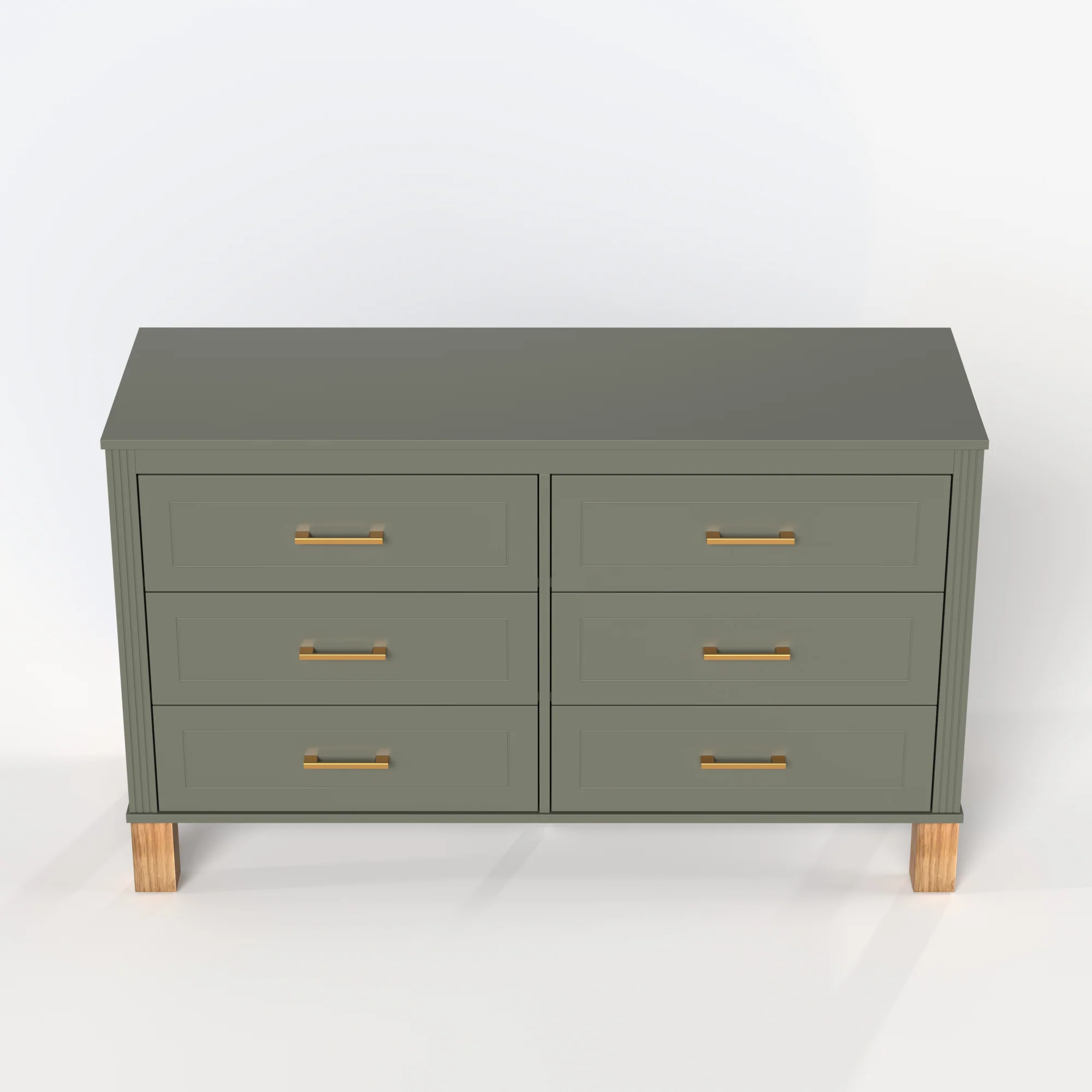 Modern 6-Drawer Dresser with Solid Wood Legs - Image 17