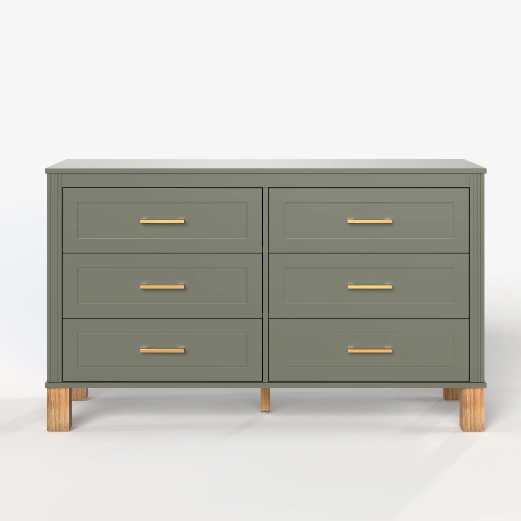 Modern 6-Drawer Dresser with Solid Wood Legs - Image 22