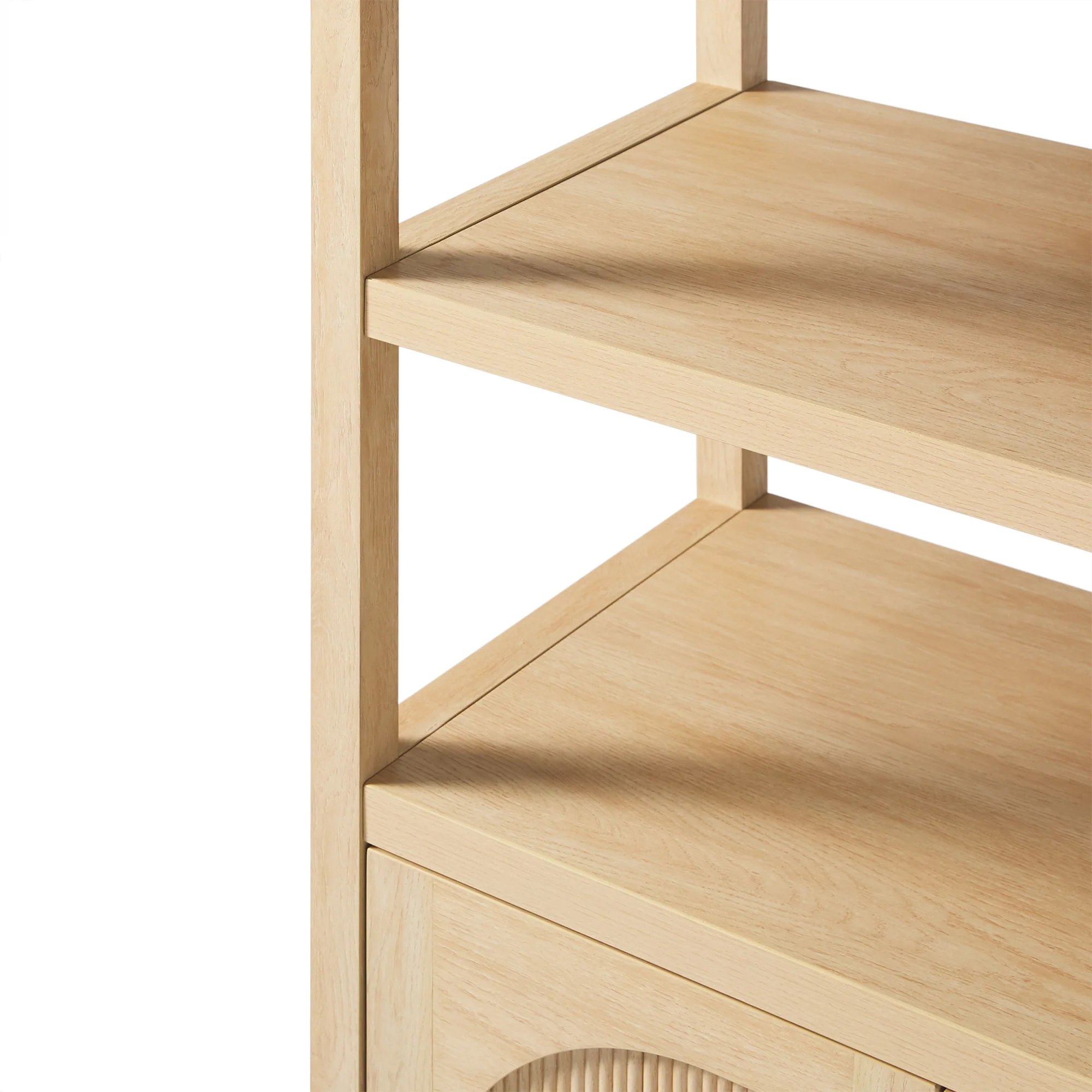 Sasha Modern Arched Bookshelf Cabinet with Reeded Doors - Image 19