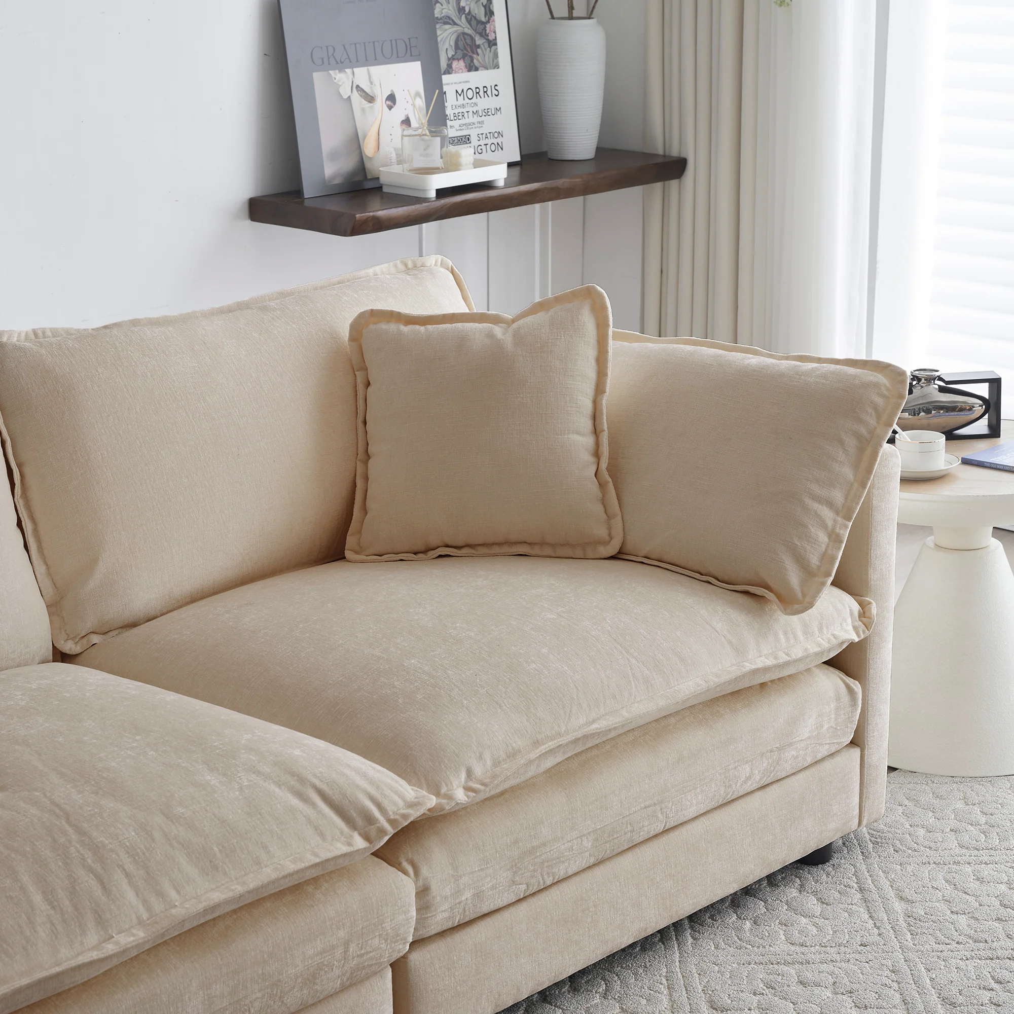 Walker Edison | Modern Chenille 3-Seater Cloud Couch - Image 2