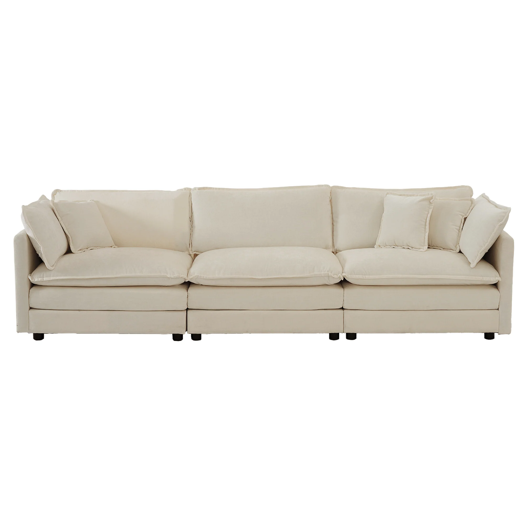 Walker Edison | Modern Chenille 3-Seater Cloud Couch - Image 8