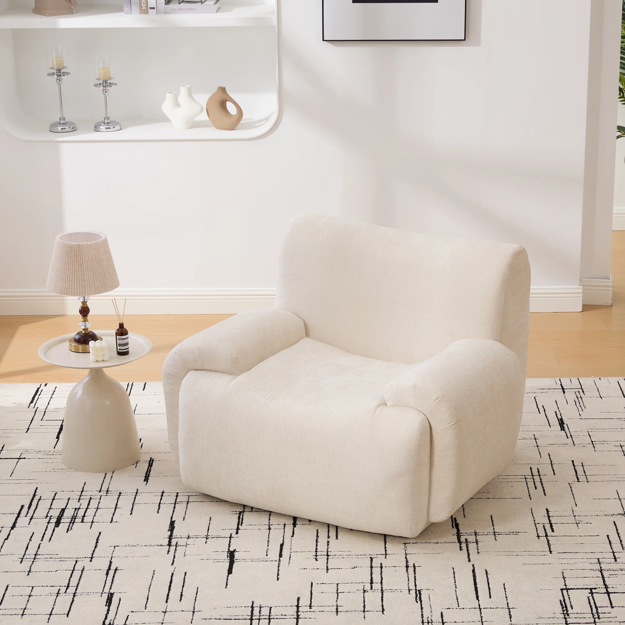 Modern Chenille Armchair Cloud Lounge Accent Chair with Deep Seats - Image 2