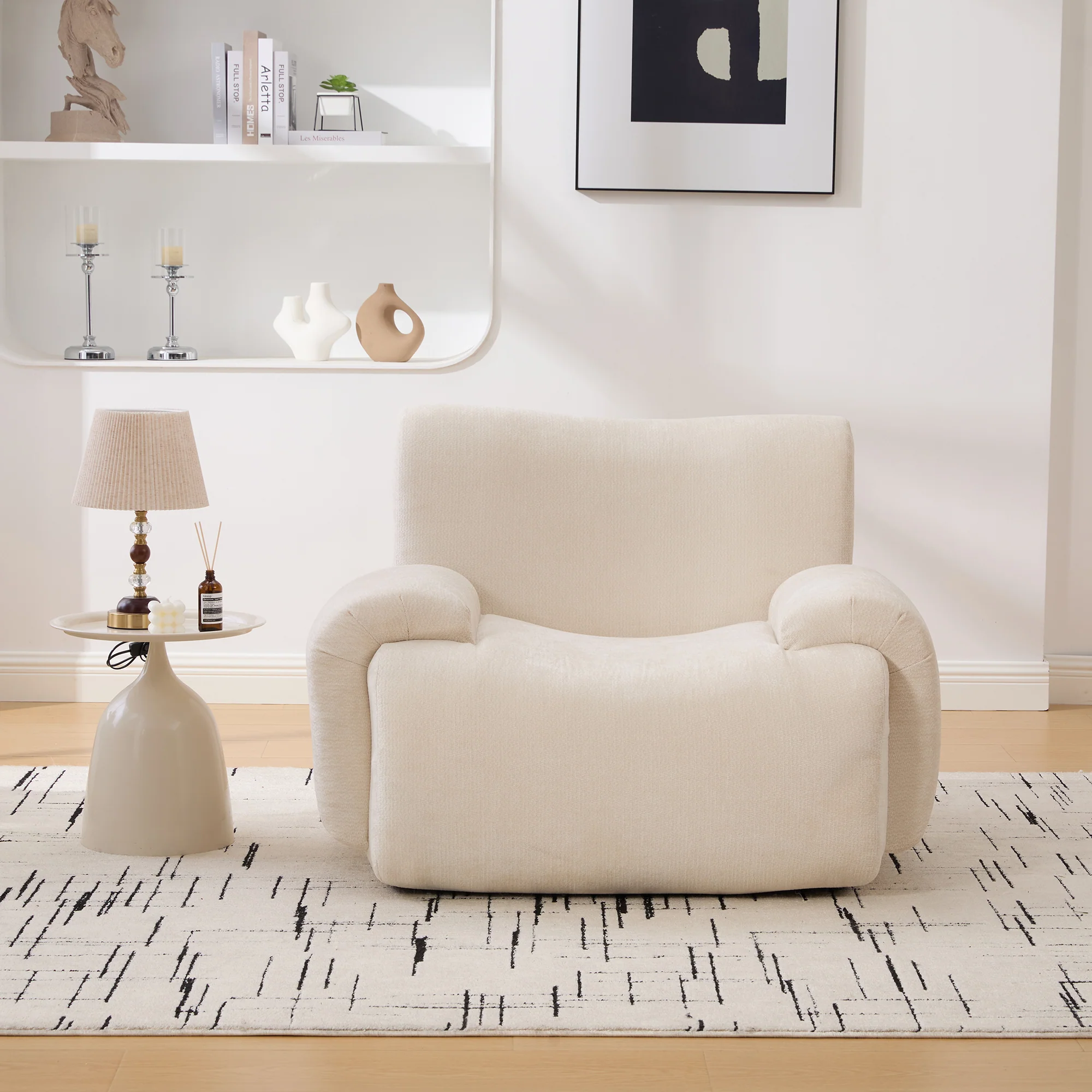 Modern Chenille Armchair Cloud Lounge Accent Chair with Deep Seats - Image 4