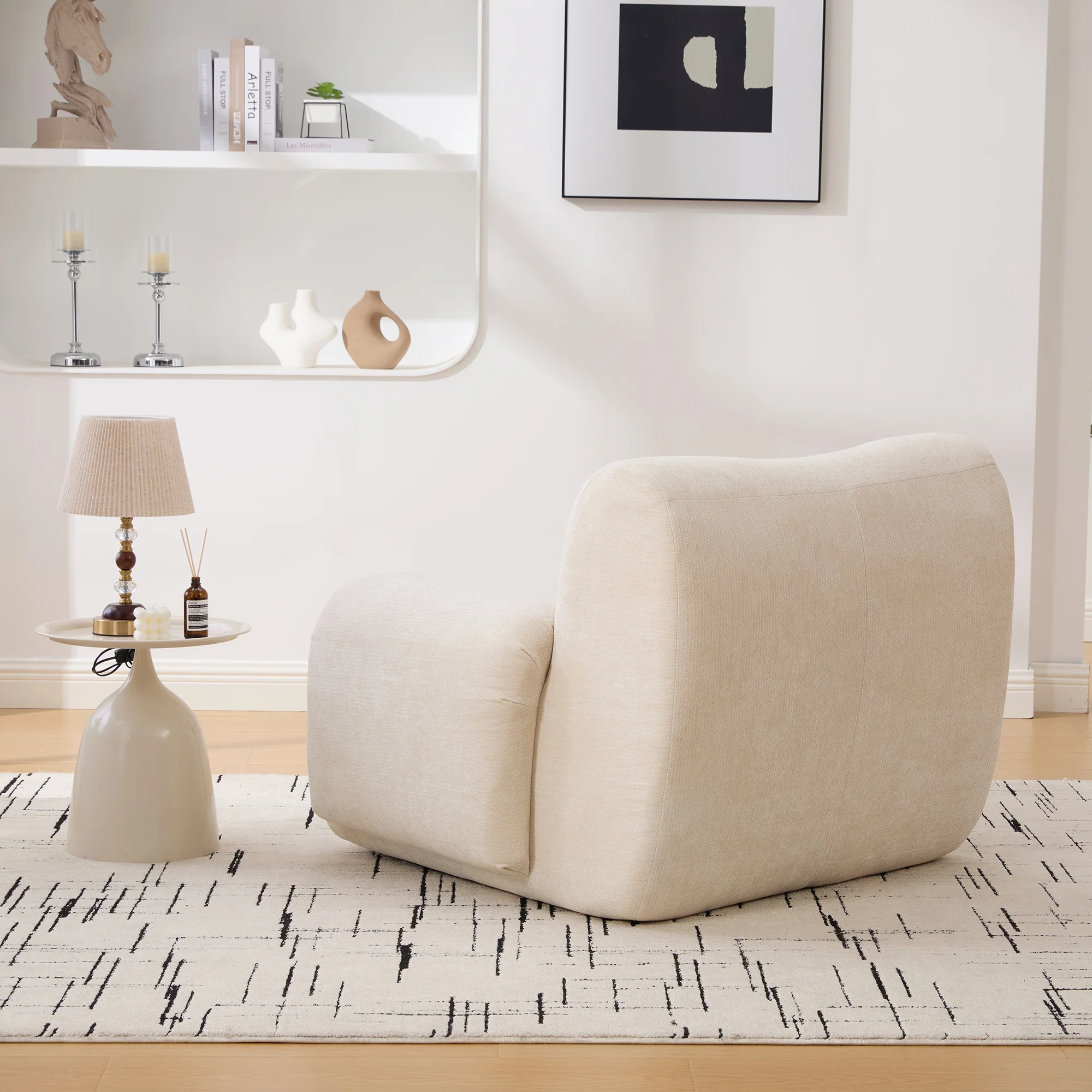Modern Chenille Armchair Cloud Lounge Accent Chair with Deep Seats - Image 5