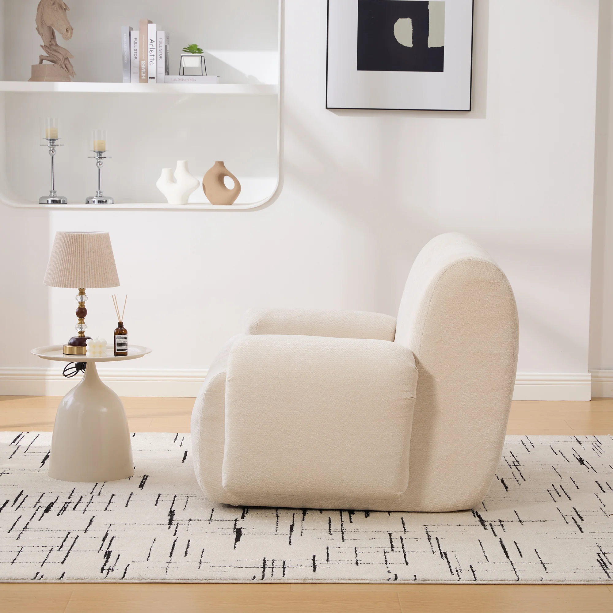 Modern Chenille Armchair Cloud Lounge Accent Chair with Deep Seats - Image 6