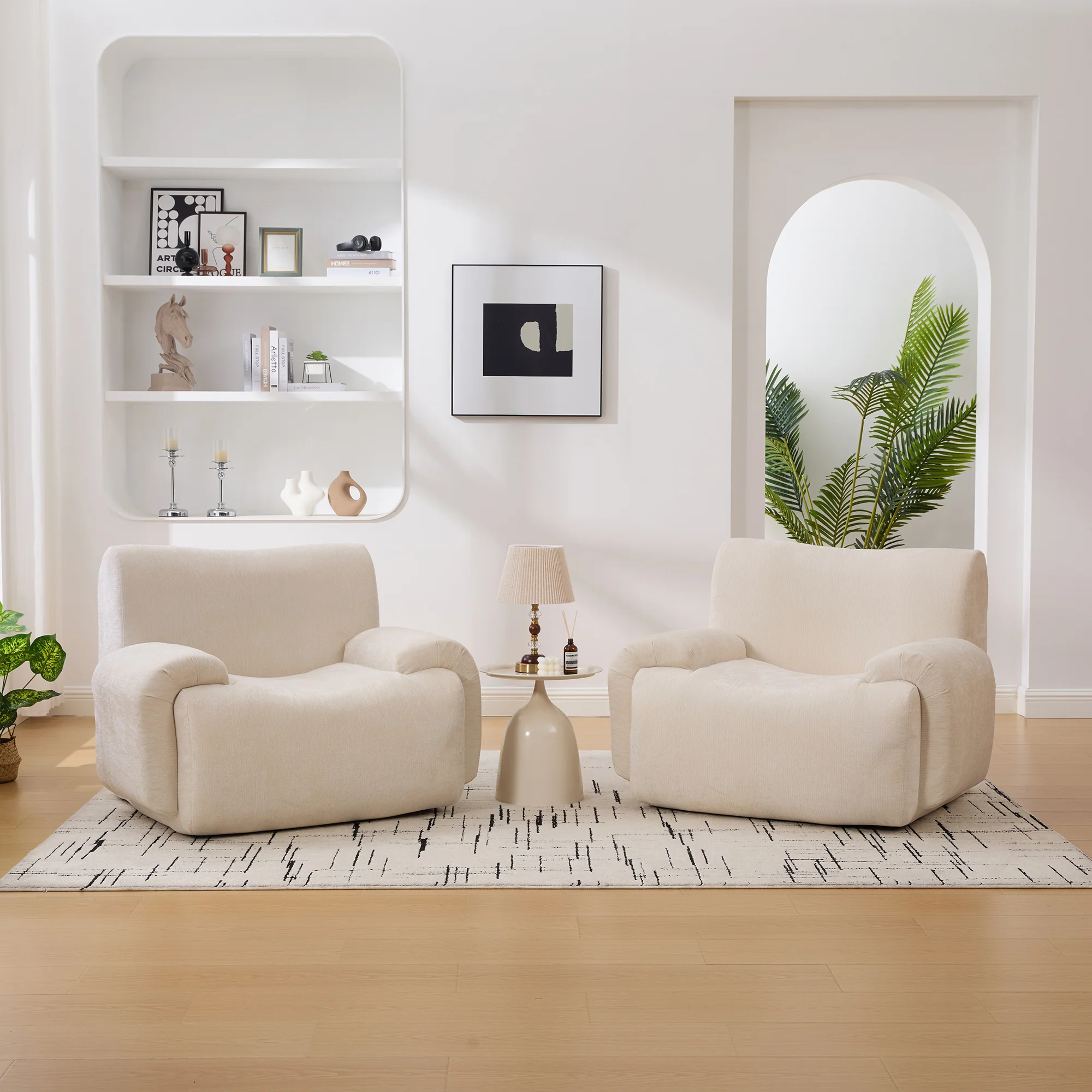Modern Chenille Armchair Cloud Lounge Accent Chair with Deep Seats - Image 7