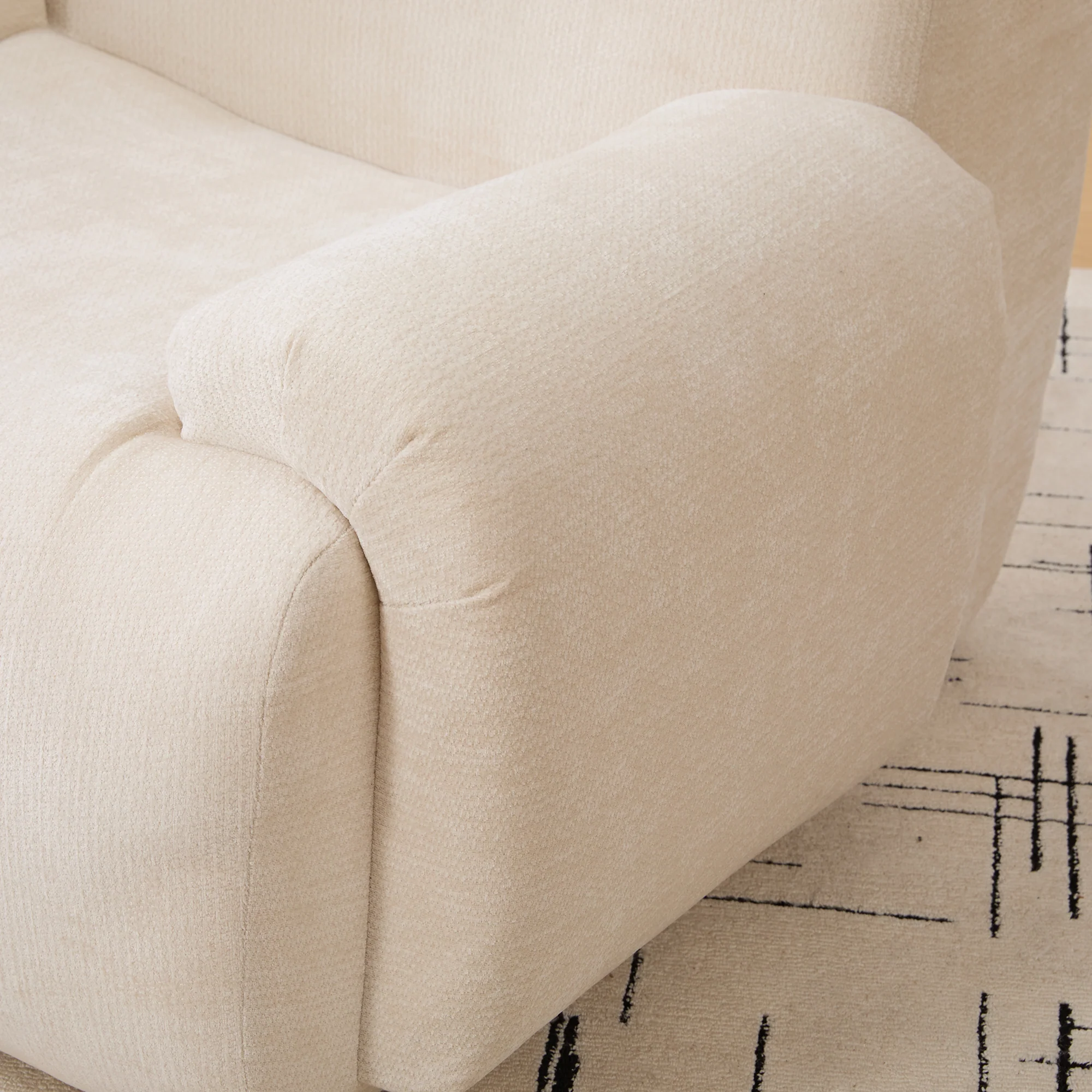 Modern Chenille Armchair Cloud Lounge Accent Chair with Deep Seats - Image 8