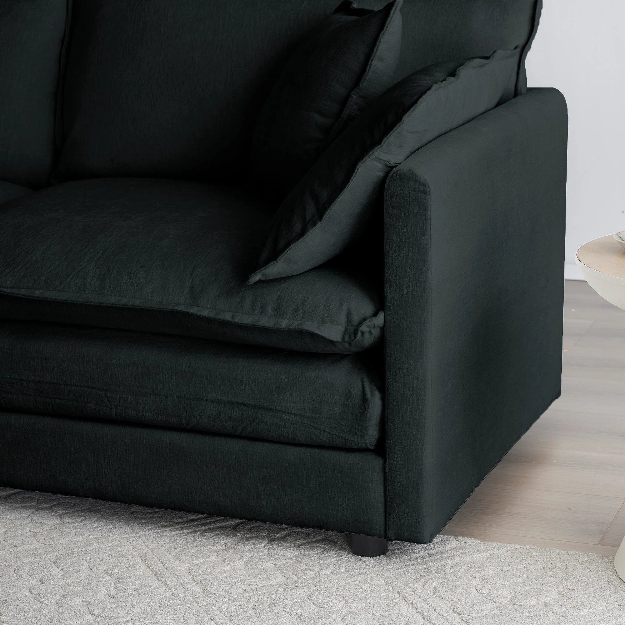 Walker Edison | Modern Cloud Accent Chair with Ottoman - Image 13