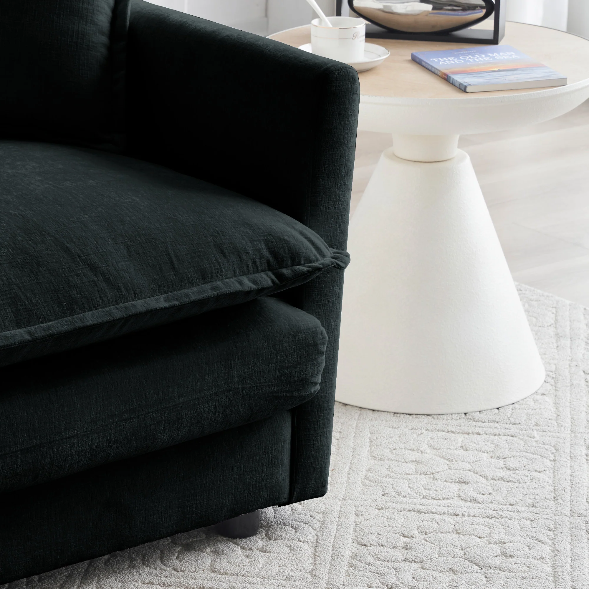 Walker Edison | Modern Cloud Accent Chair with Ottoman - Image 14