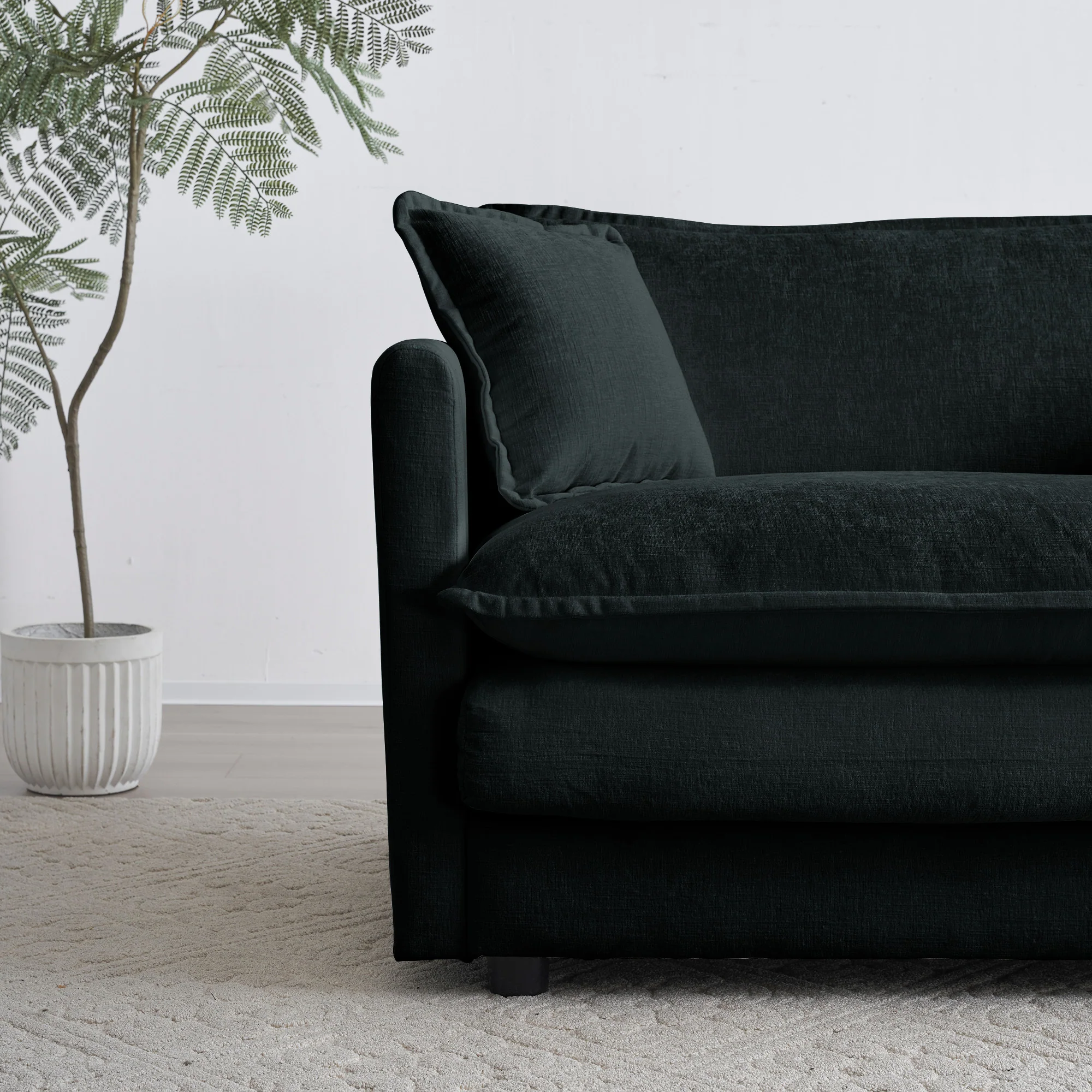 Walker Edison | Modern Cloud Accent Chair with Ottoman - Image 5