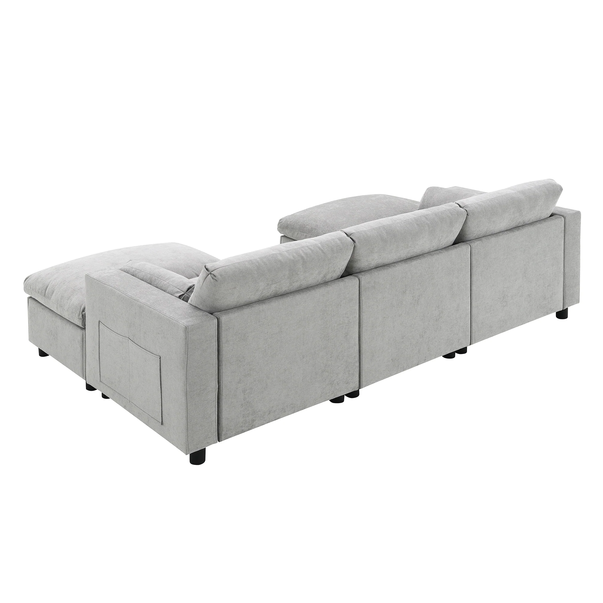 Modern Cloud Modular Sectional Sofa with Storage, Pillows and 2 Movable Ottomans - Image 14