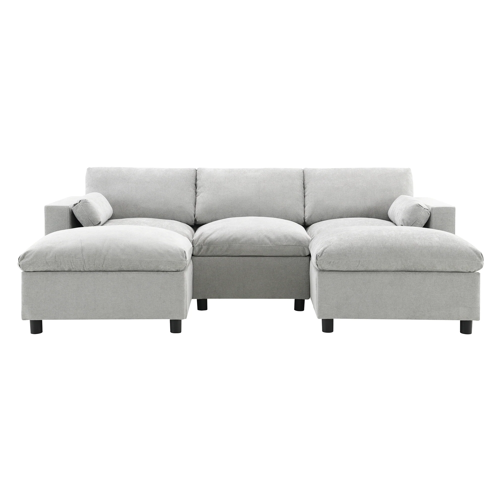 Modern Cloud Modular Sectional Sofa with Storage, Pillows and 2 Movable Ottomans - Image 8