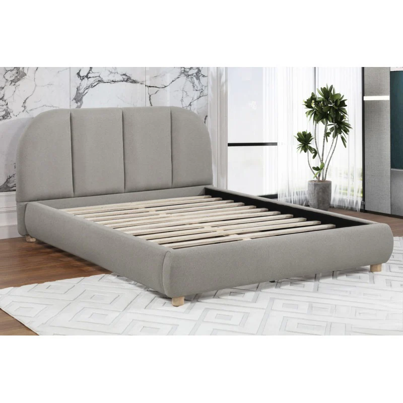 Walker Edison | Modern Contemporary Soft Burlap Fabric Queen Bed - Image 2