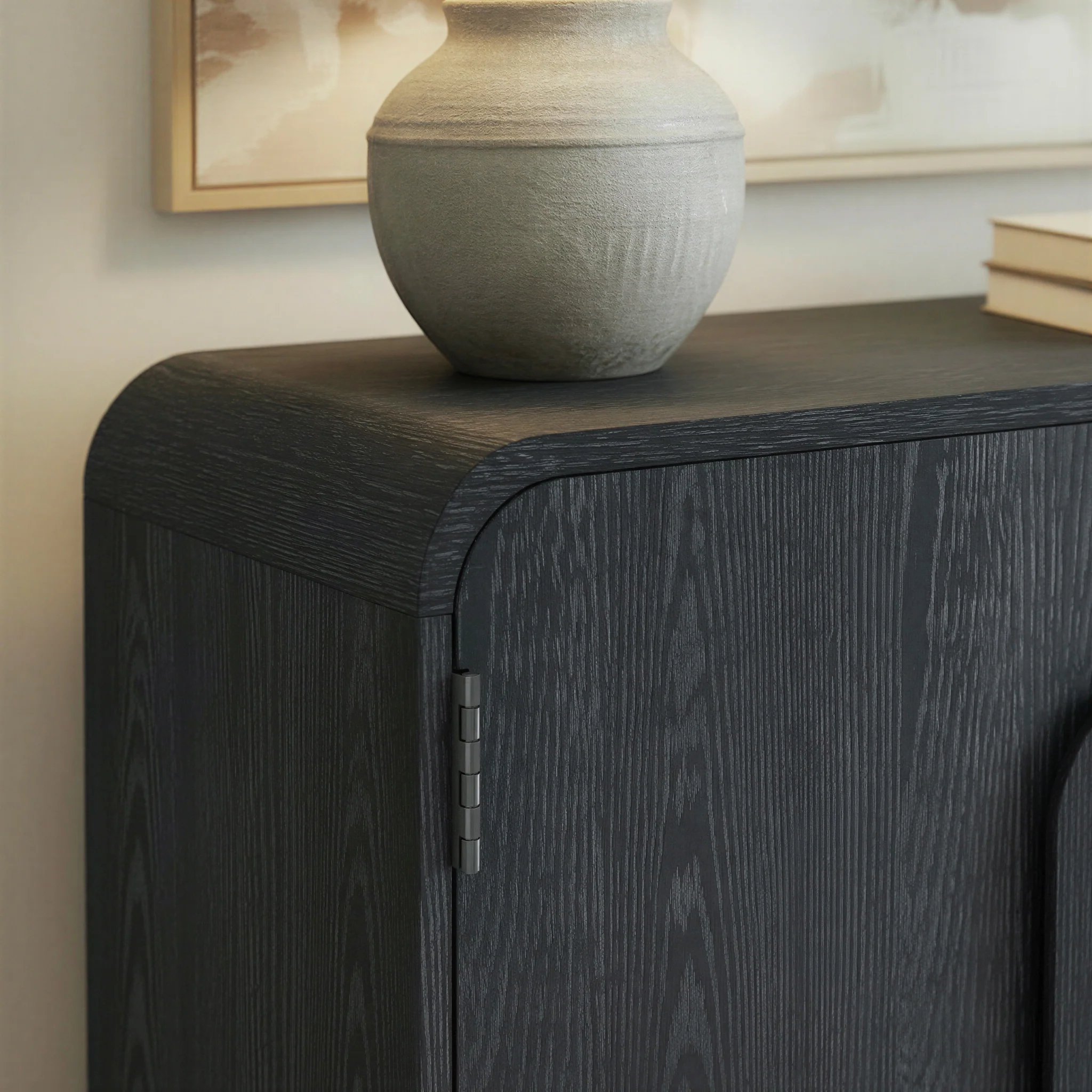 Chantelle Modern Curved 32" Entryway Accent Cabinet - Image 11