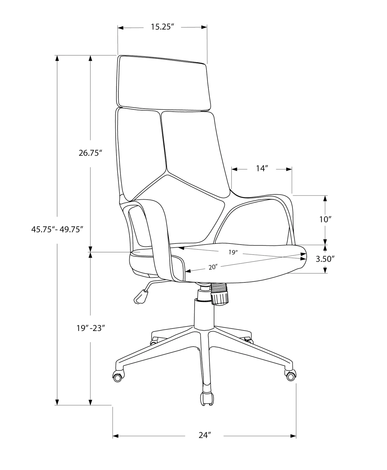Walker Edison | Modern Ergonomic Swivel Office Desk Chair - Image 3