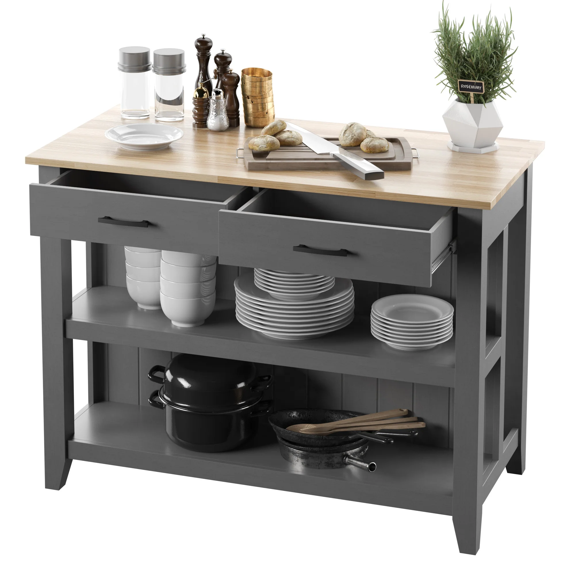 Modern Farmhouse Kitchen Island - Image 7