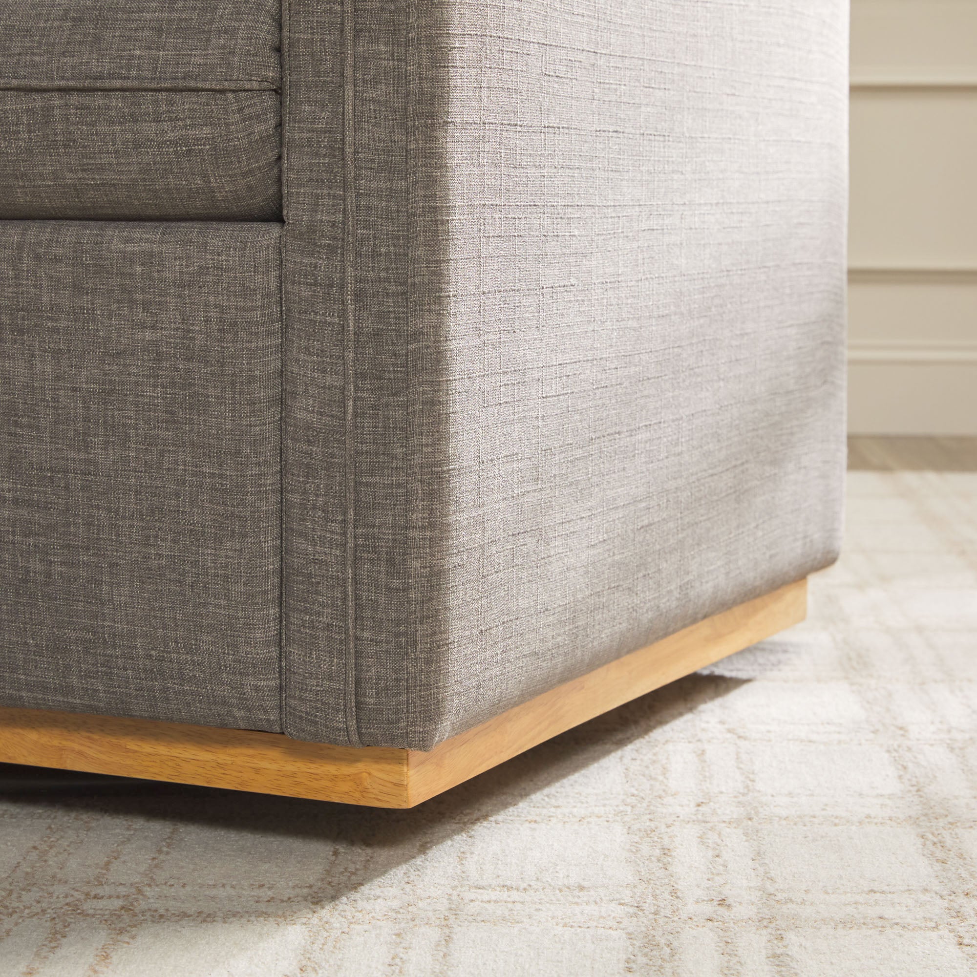 Nash Modern Farmhouse Easy Assembly Linen Swivel Accent Chair - Image 16