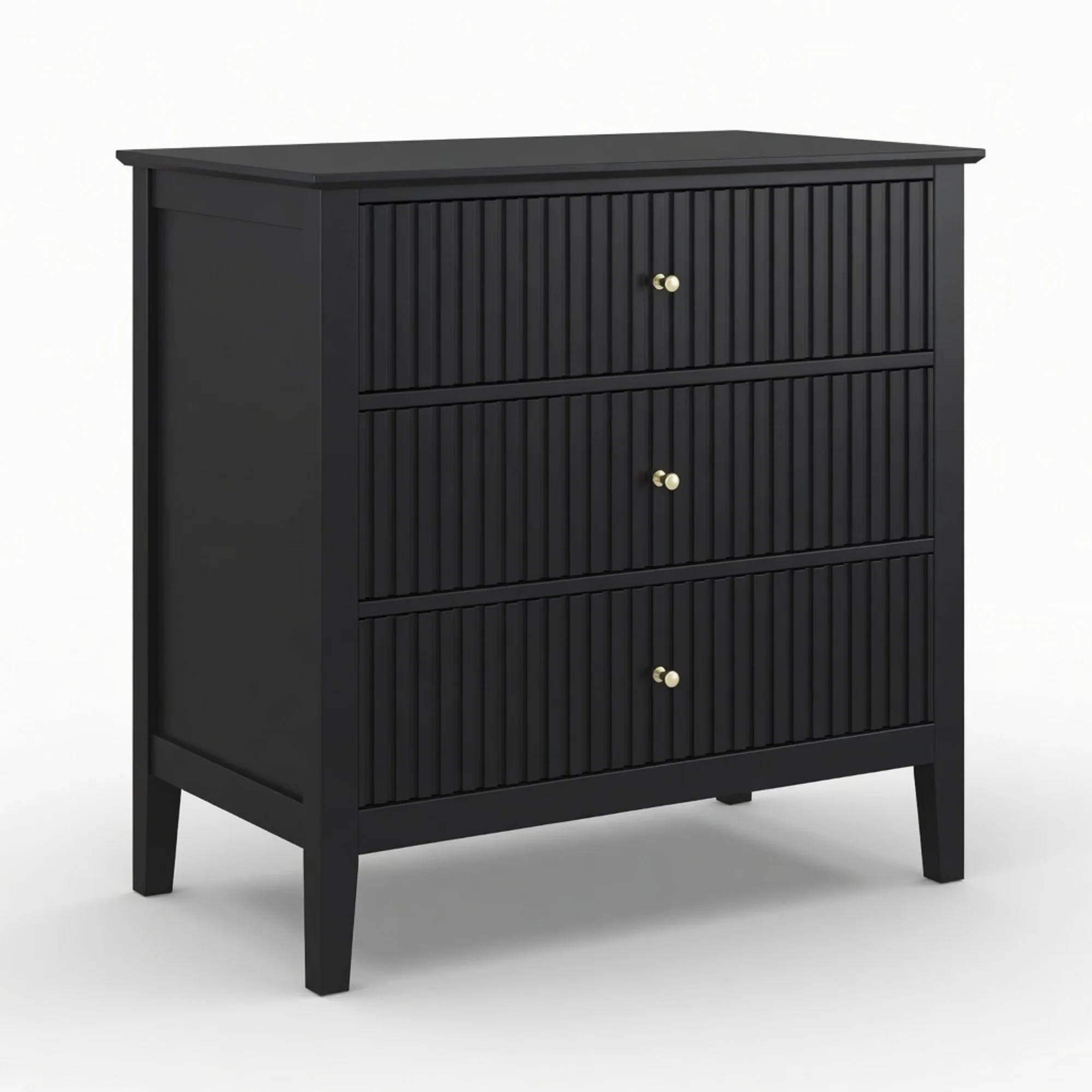 Modern Fluted 3-Drawer 32" Wide Nightstand & Side Table for Storage - Image 30