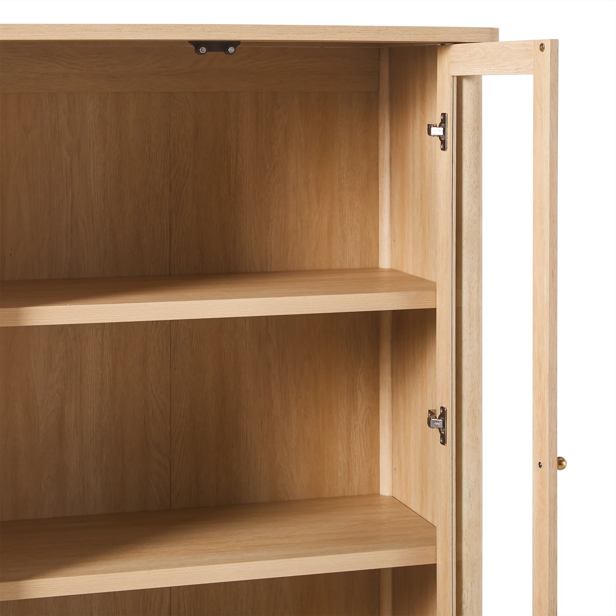 Samantha Modern Fluted Glass Cabinet Bookshelf - Image 19