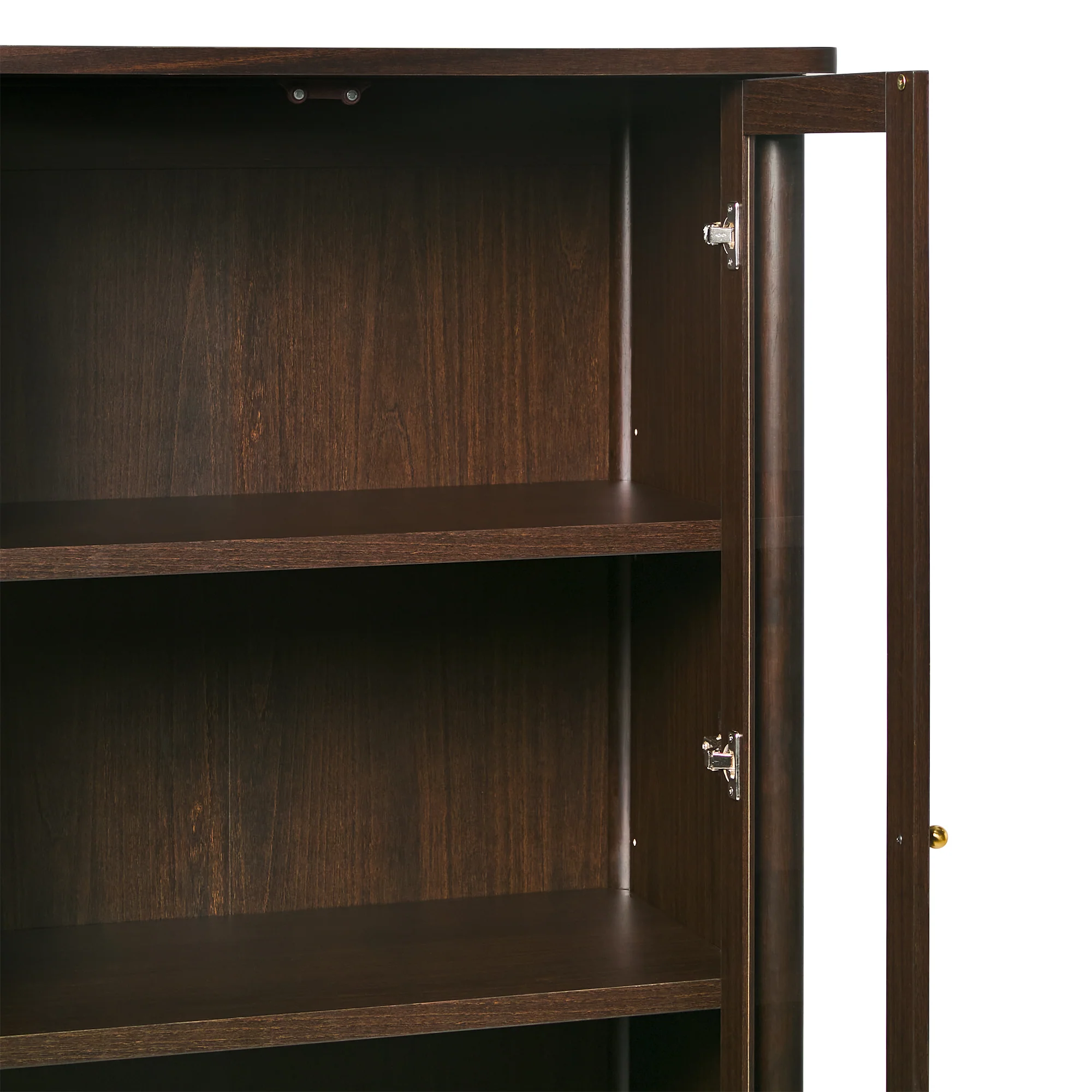 Samantha Modern Fluted Glass Cabinet Bookshelf - Image 21
