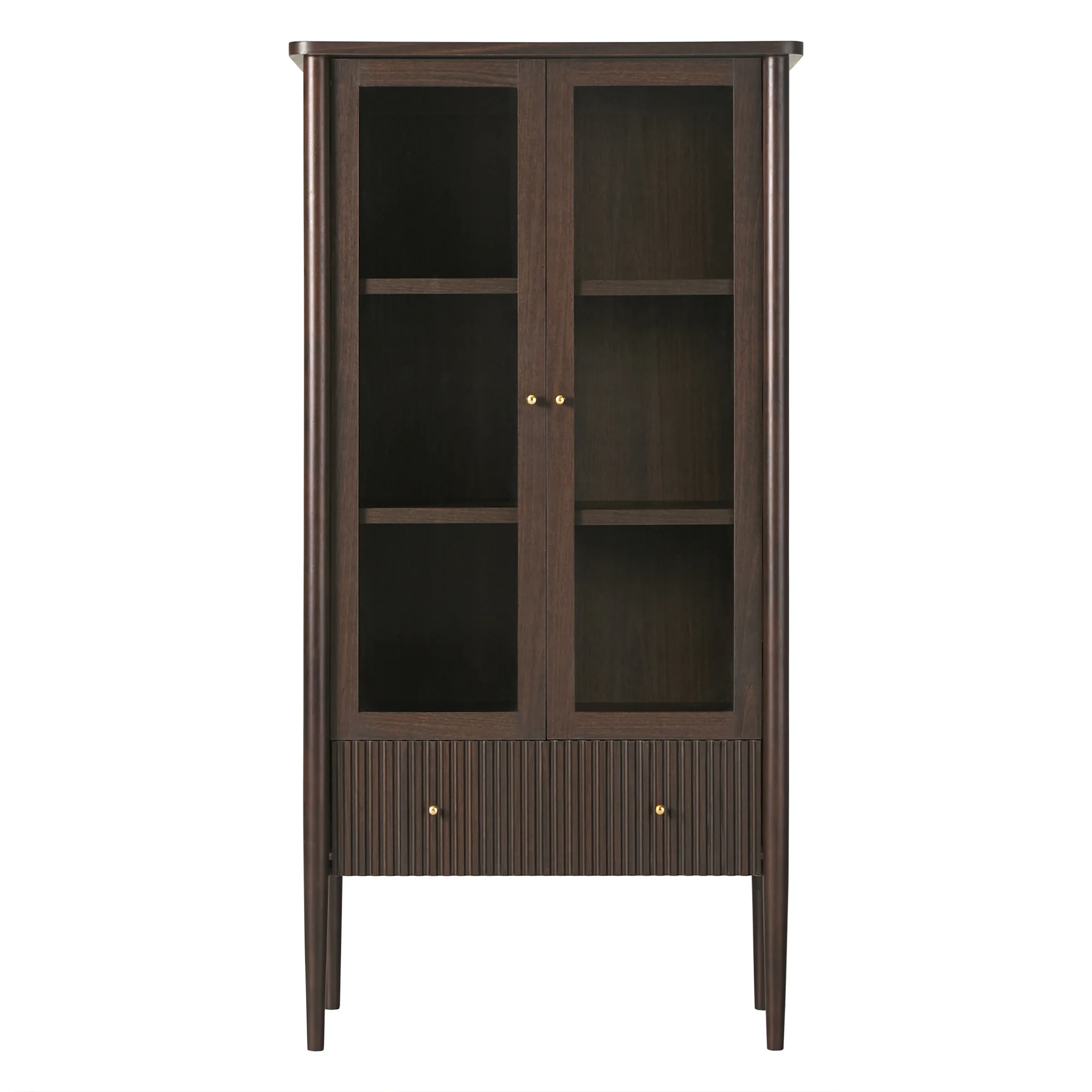 Samantha Modern Fluted Glass Cabinet Bookshelf - Image 27