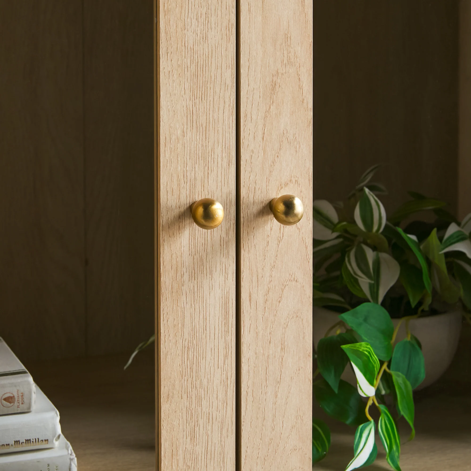 Samantha Modern Fluted Glass Cabinet Bookshelf - Image 7