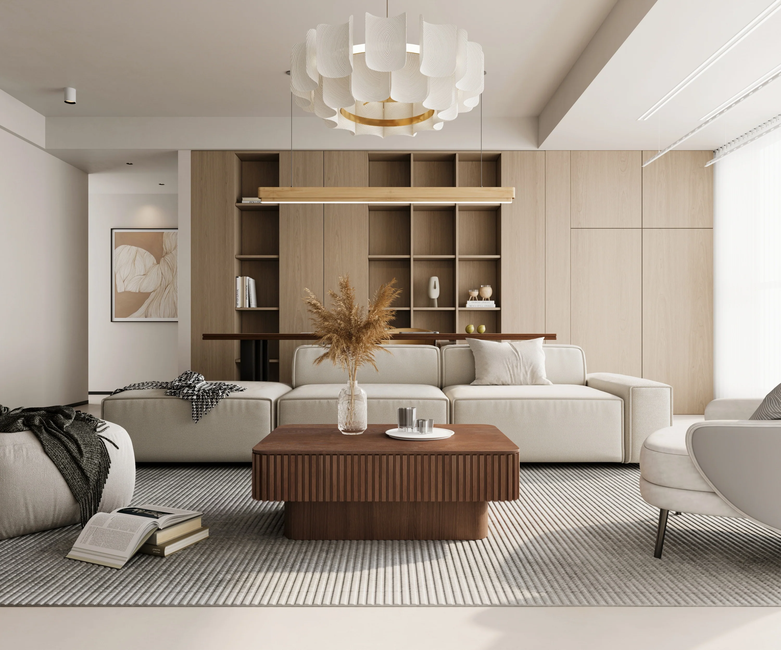 Modern Fluted Lift-top 38.6' Coffee Table - Image 8