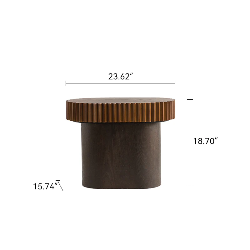 Walker Edison | Modern Fluted Round Nesting Coffee Table Set of 2 - Image 7