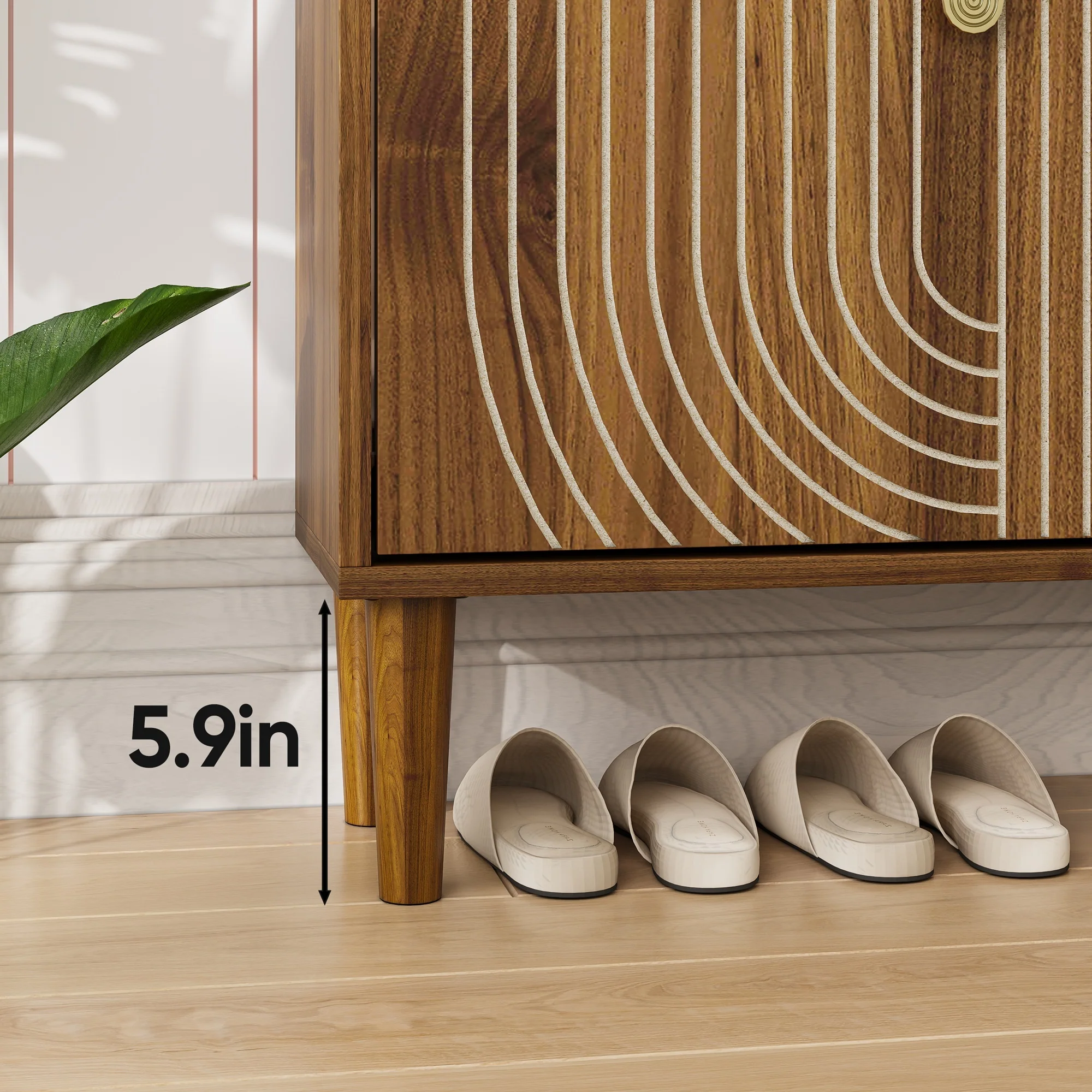 Walker Edison | Modern Minimalist Shoe Storage Cabinet - Image 4