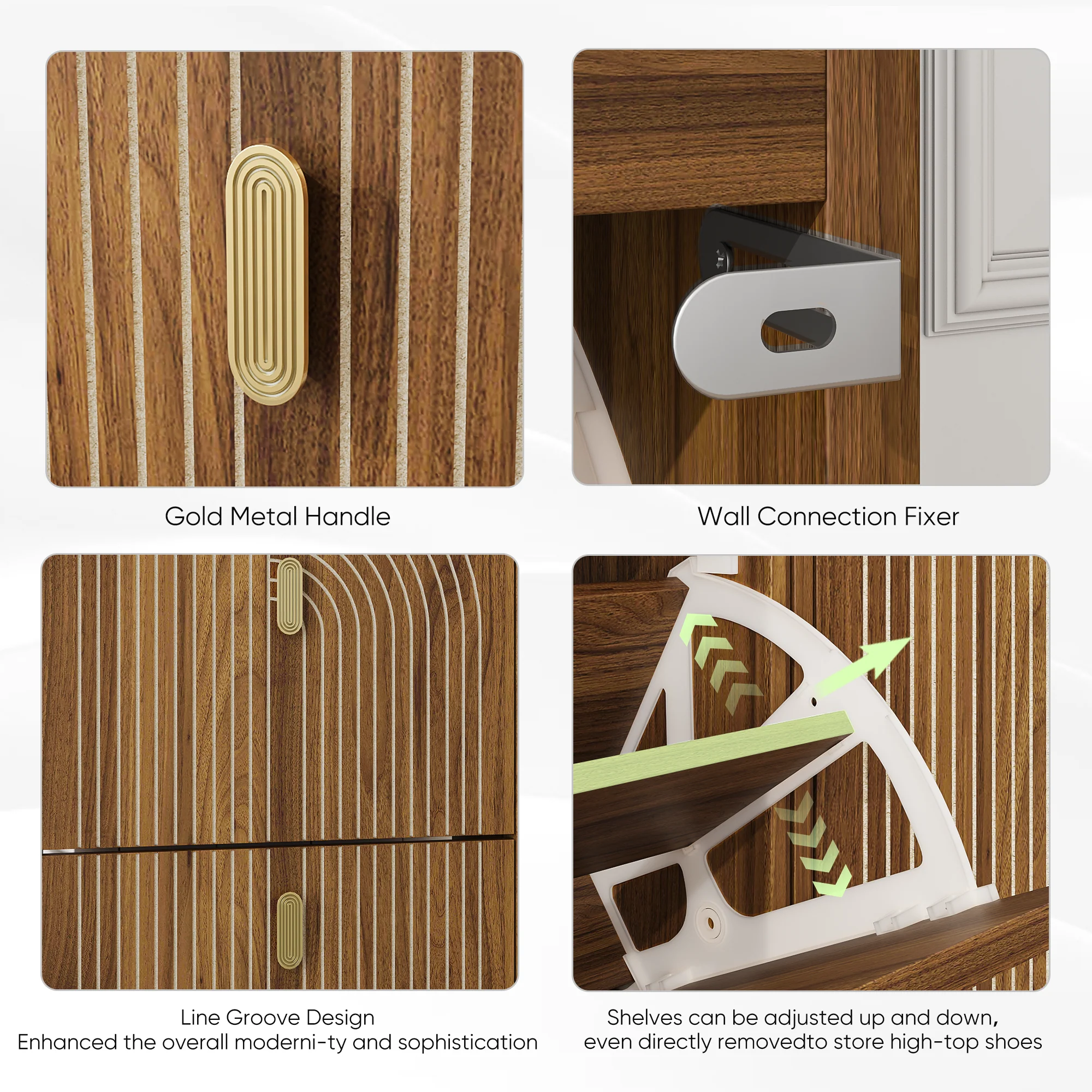 Walker Edison | Modern Minimalist Shoe Storage Cabinet - Image 5