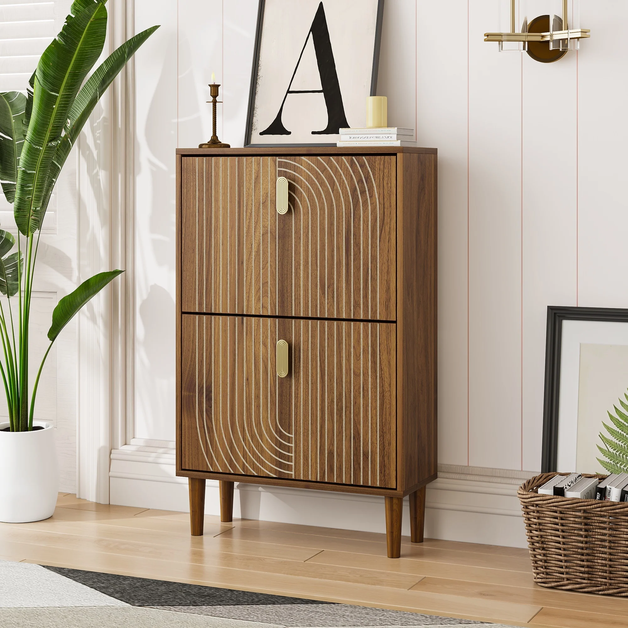 Walker Edison | Modern Minimalist Shoe Storage Cabinet - Image 6