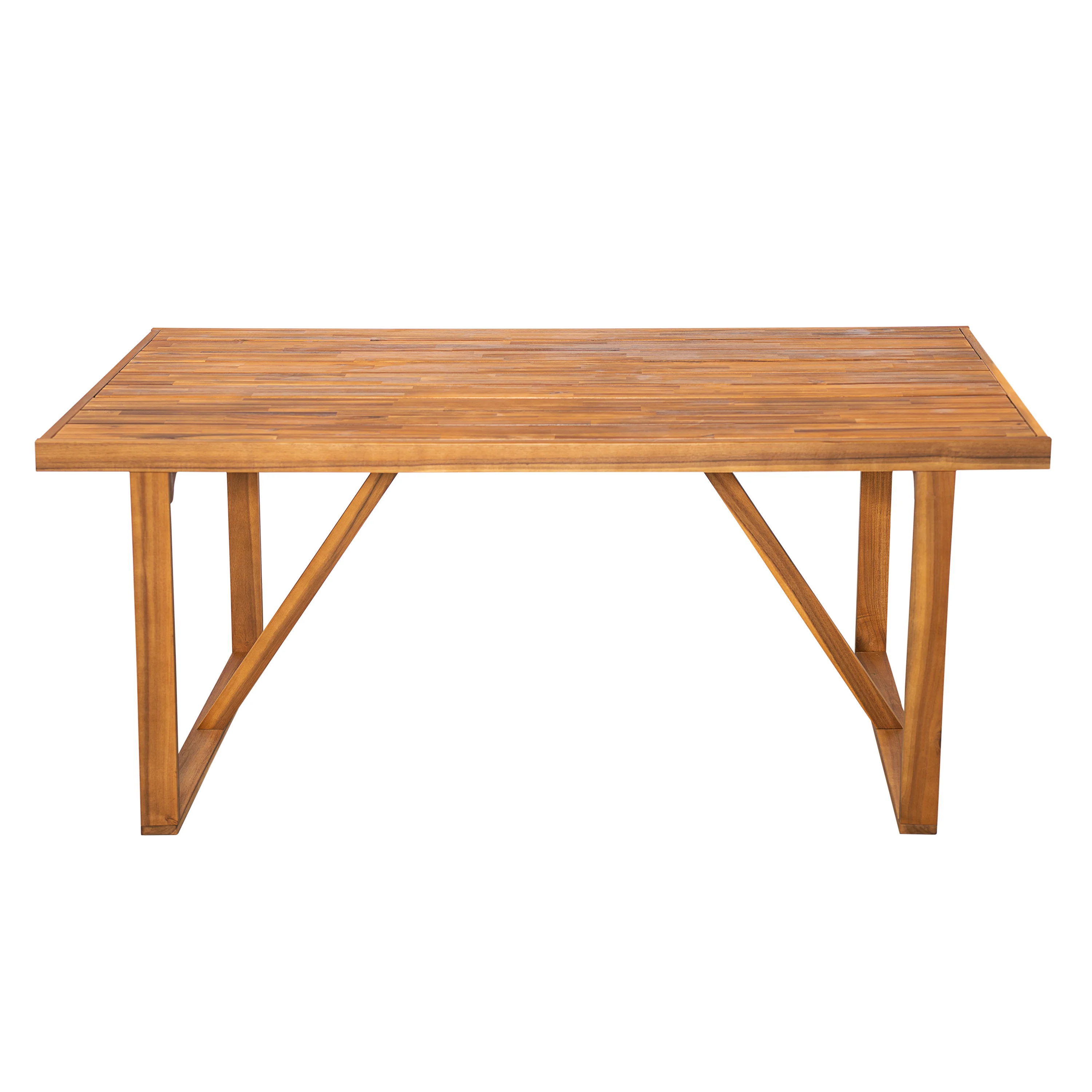 Modern Outdoor 7 Piece Acacia Wood Teak Dining Set with Cushions - Image 5