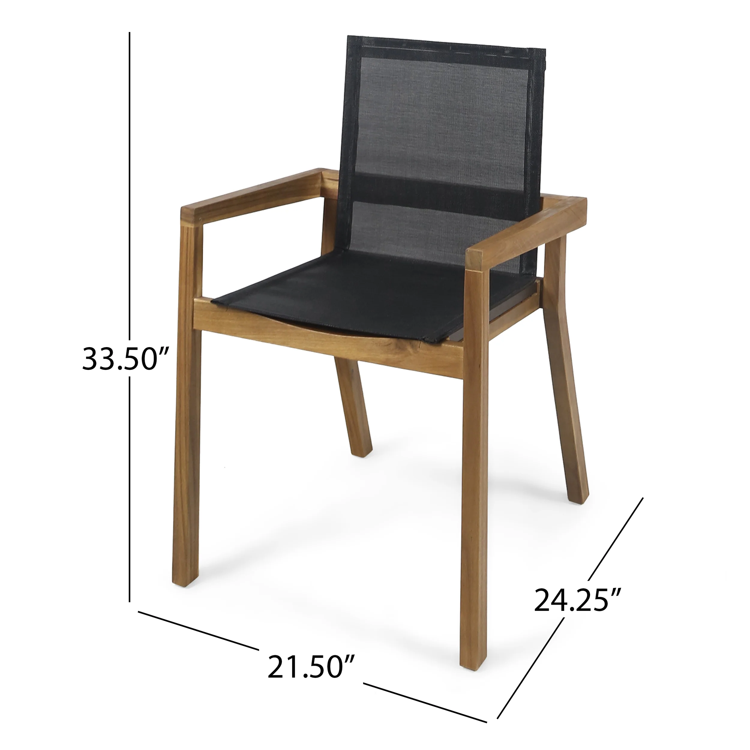 Modern Outdoor Dining Wood Teak Set, Seats 6 with Table - Image 3