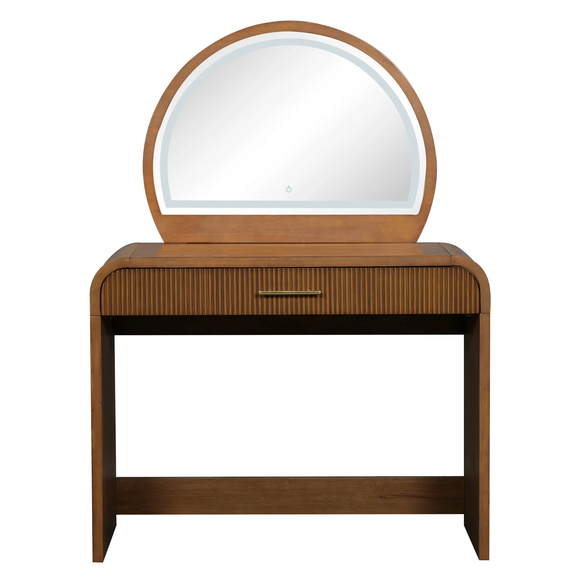 Walker Edison | Modern Reeded Curve Design Makeup Vanity Table - Image 22