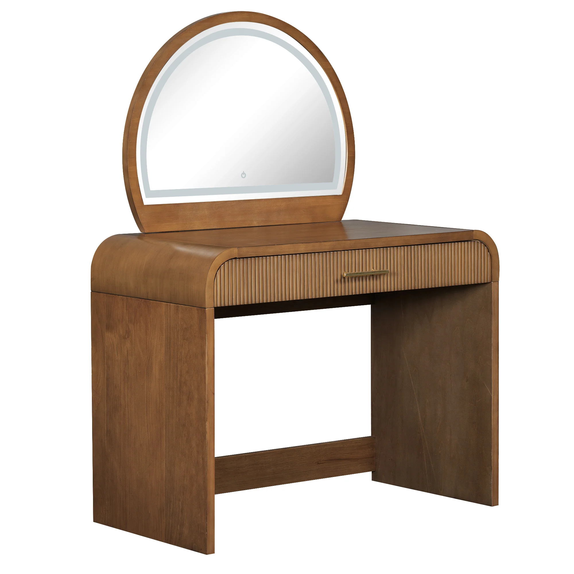 Walker Edison | Modern Reeded Curve Design Makeup Vanity Table - Image 23