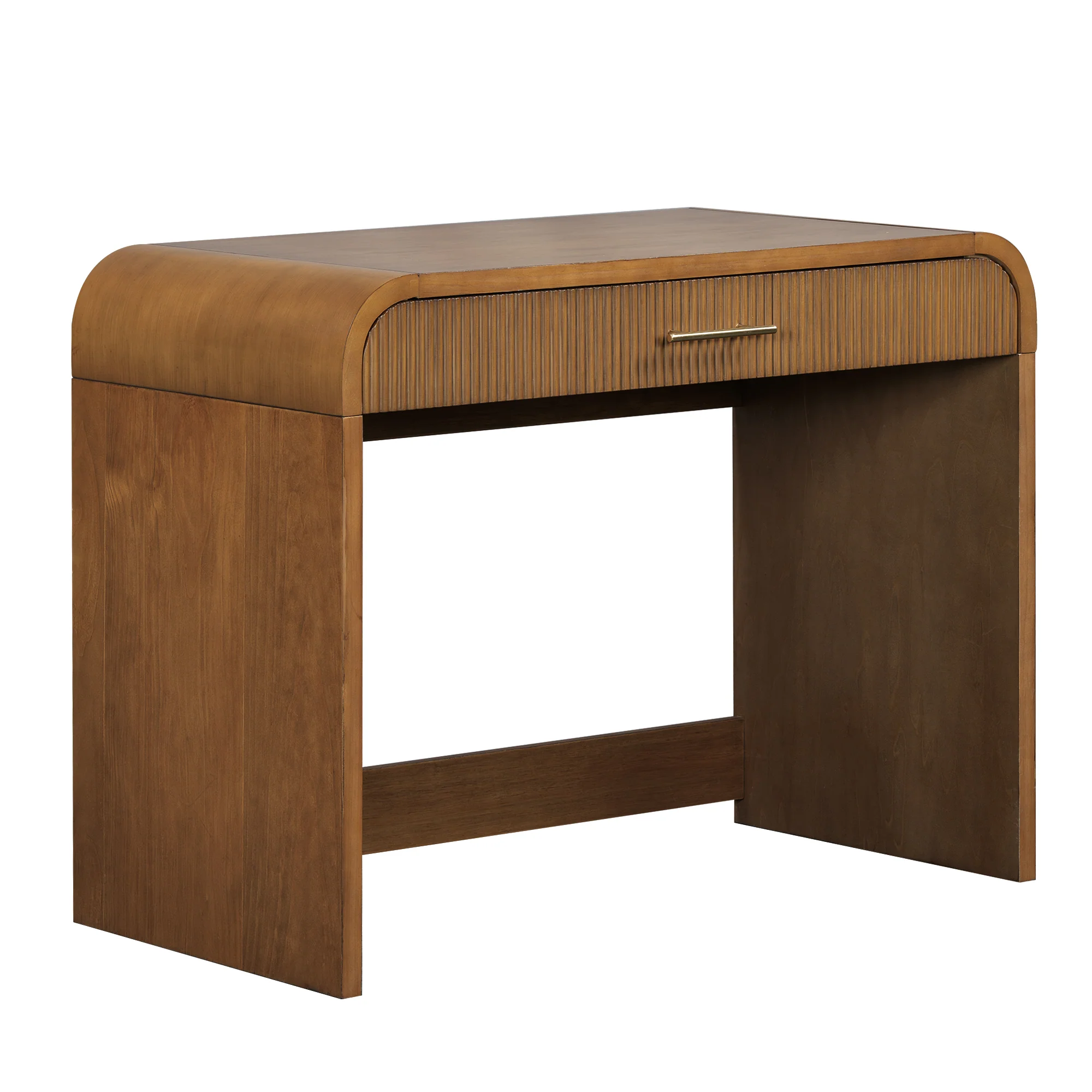 Walker Edison | Modern Reeded Curve Design Makeup Vanity Table - Image 25