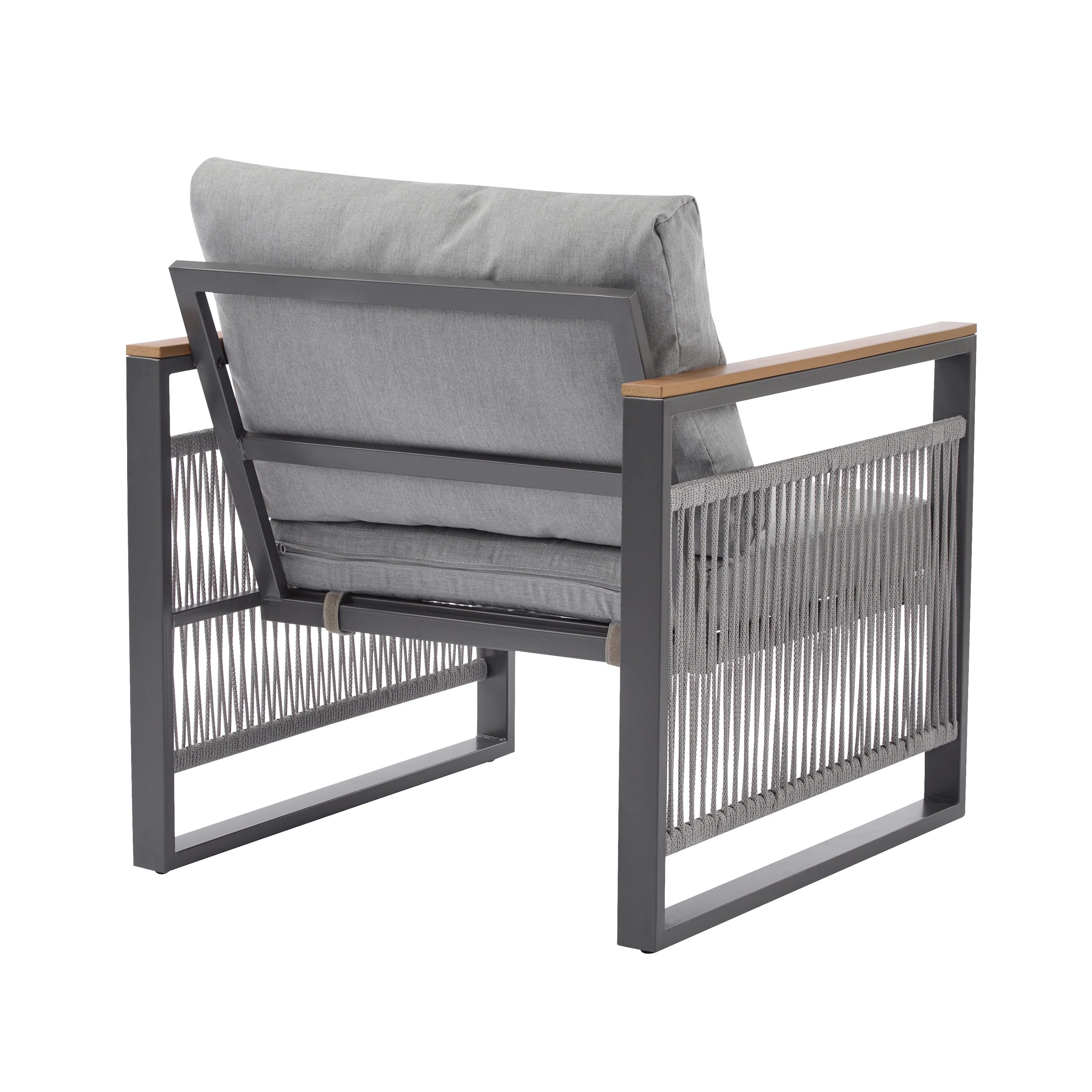 Modern Rope Design Outdoor Patio Sofa Set with Cushion & Table - Image 9