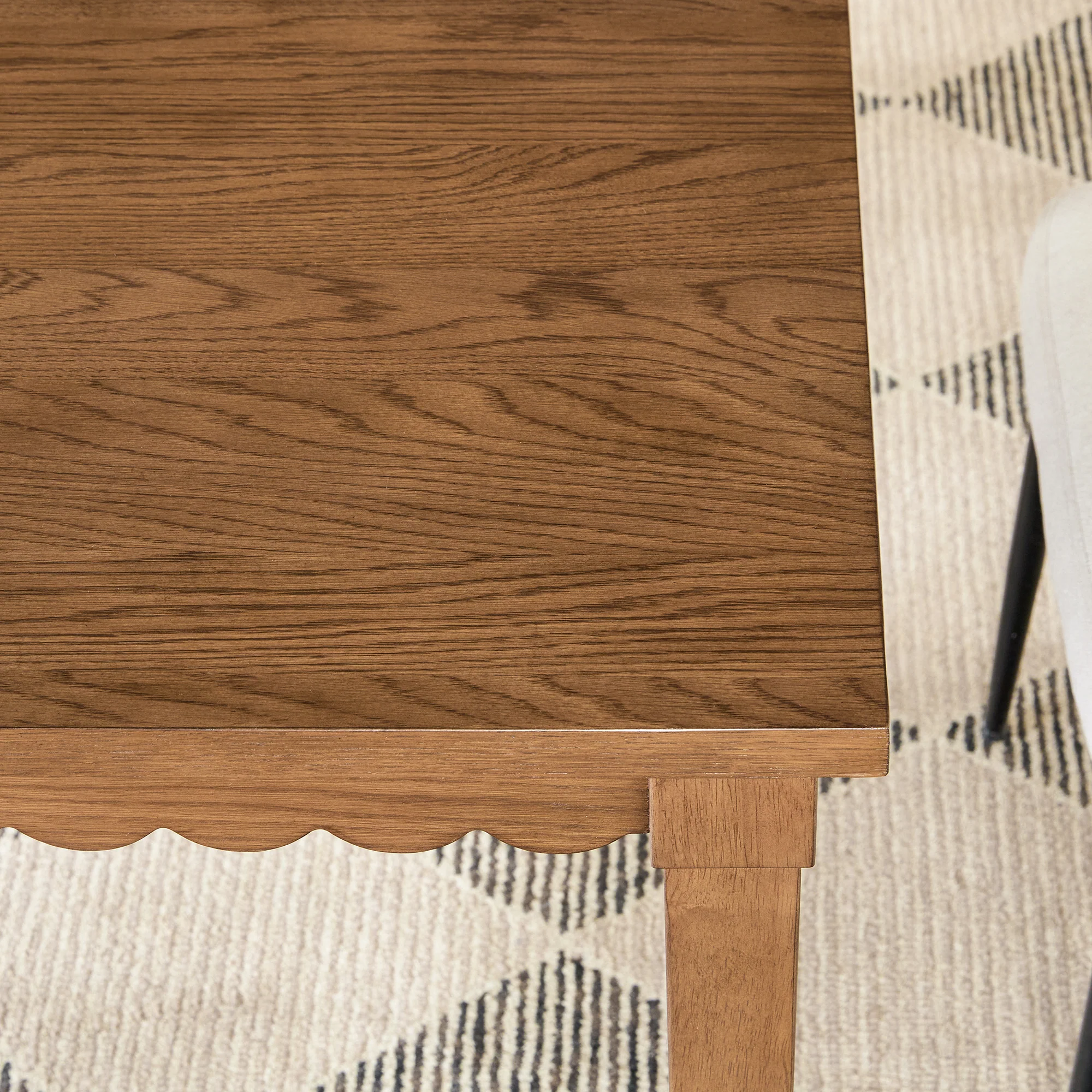 Paisley Modern Scalloped Easy Assembly 70" Rectangular Dining Table - Image 8