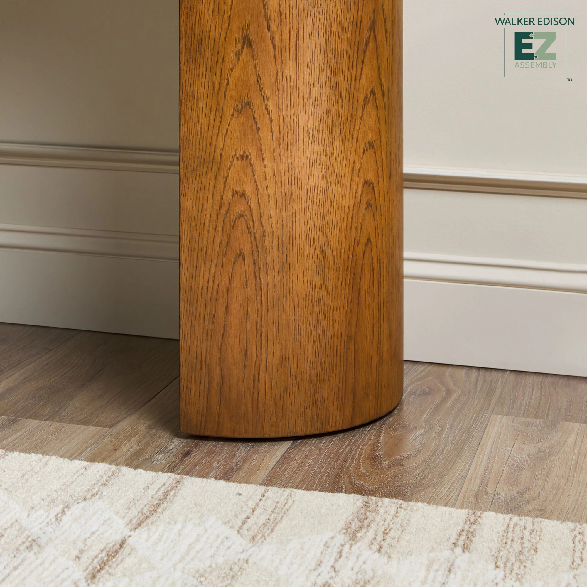 Maya 48" Modern Easy Assembly Oak Wood Veneer Console Entry Table with Storage - Image 11