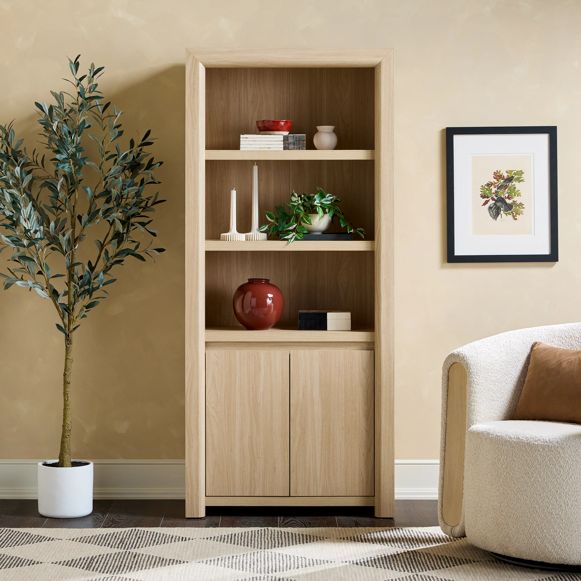 Amira Modern Wood Bookshelf with Storage Cabinet - Image 13
