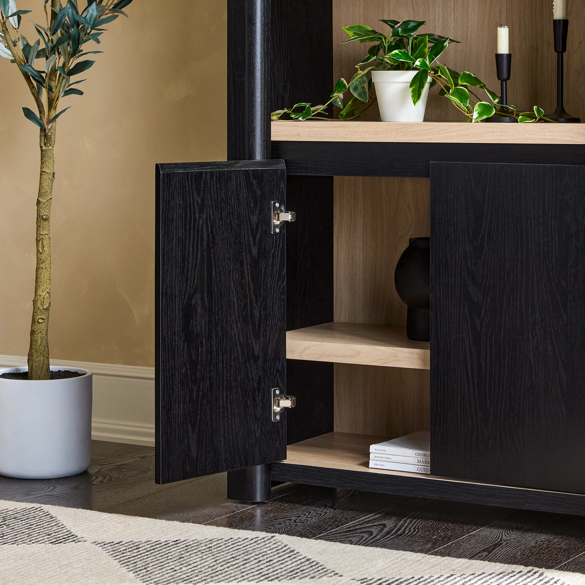 Amira Modern Wood Bookshelf with Storage Cabinet - Image 8
