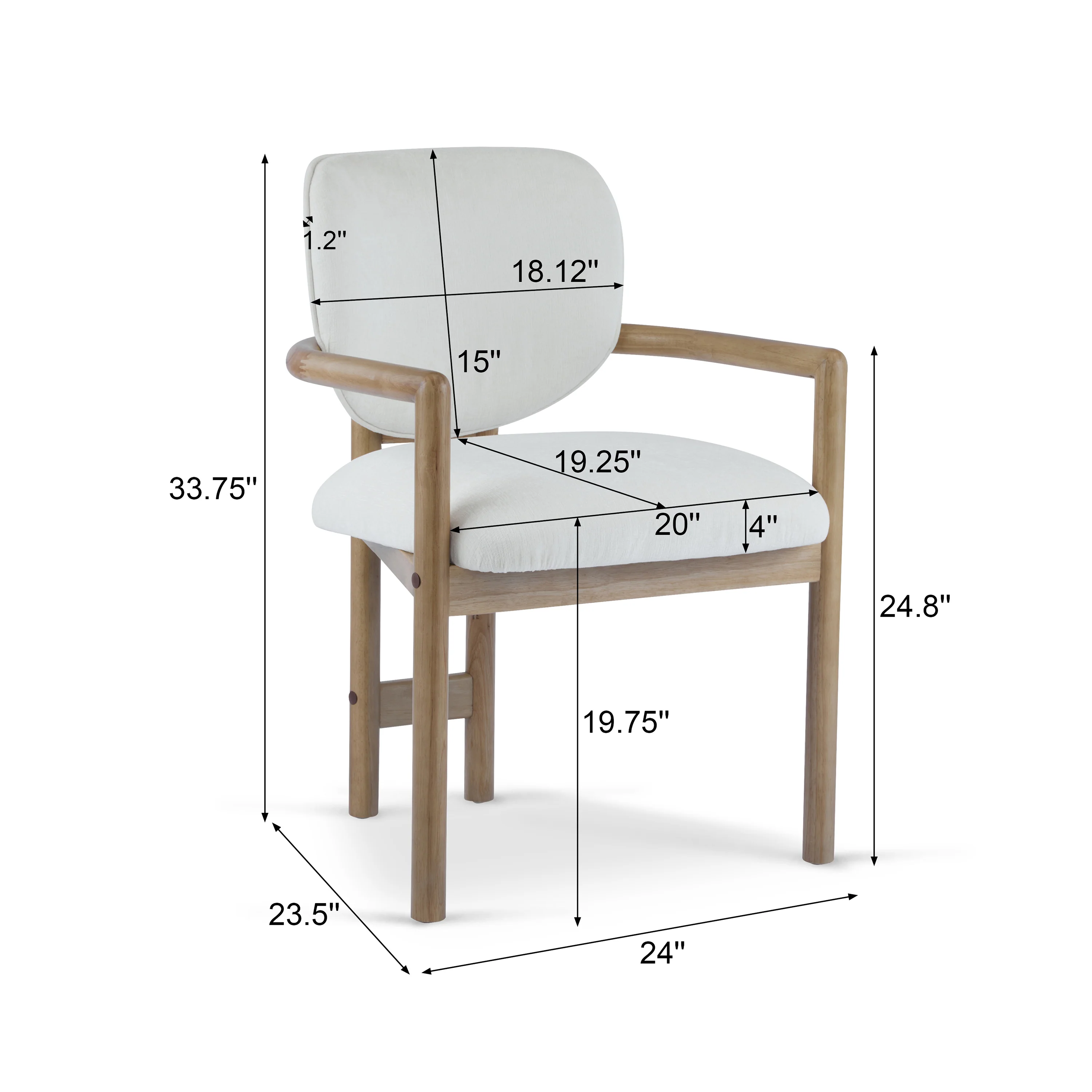 Walker Edison | Modern Wood Upholstered Dining Chairs Set of 2 - Image 3
