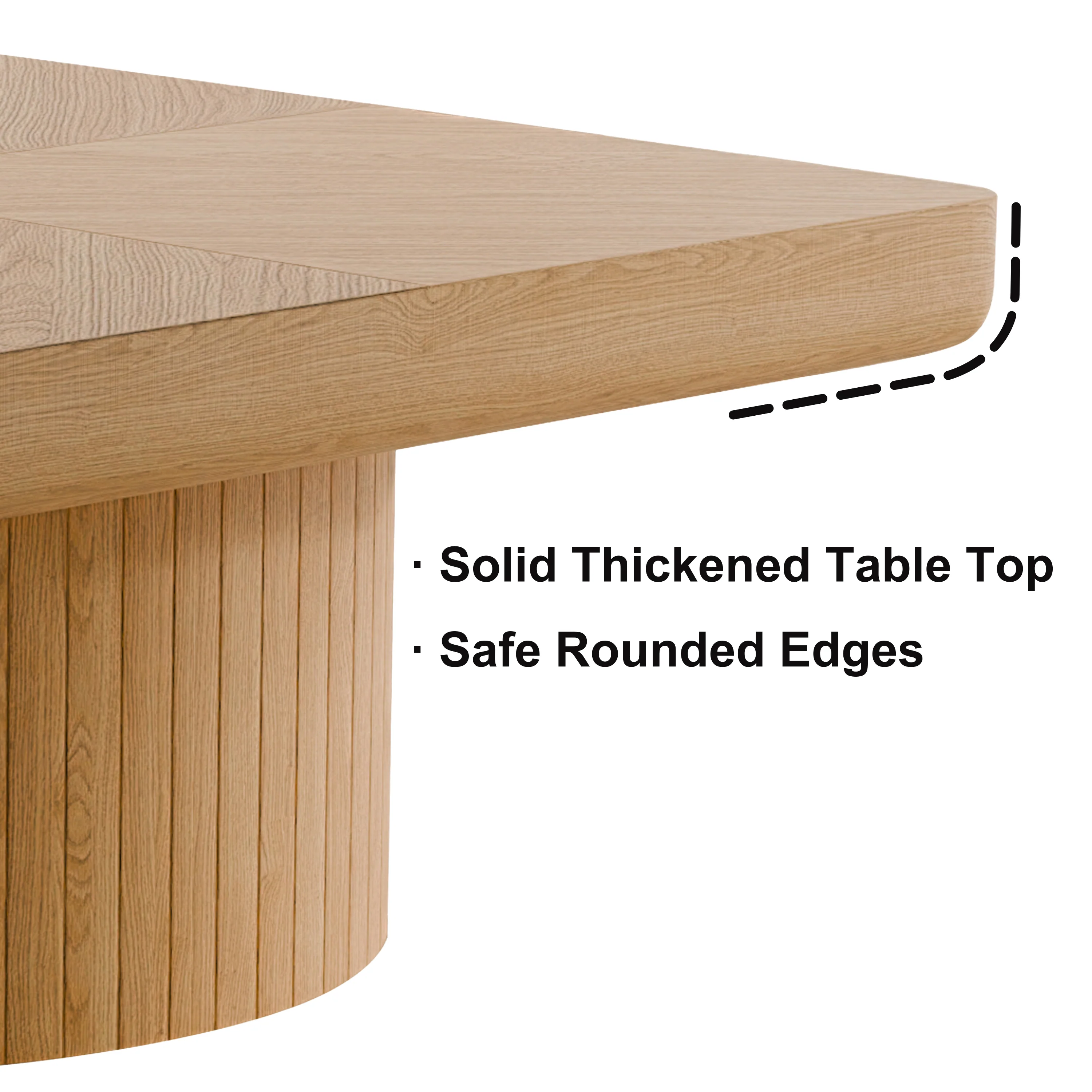 Modern Veneer 34.6'' Square Fluted Cylindrical Base Coffee Table - Image 20