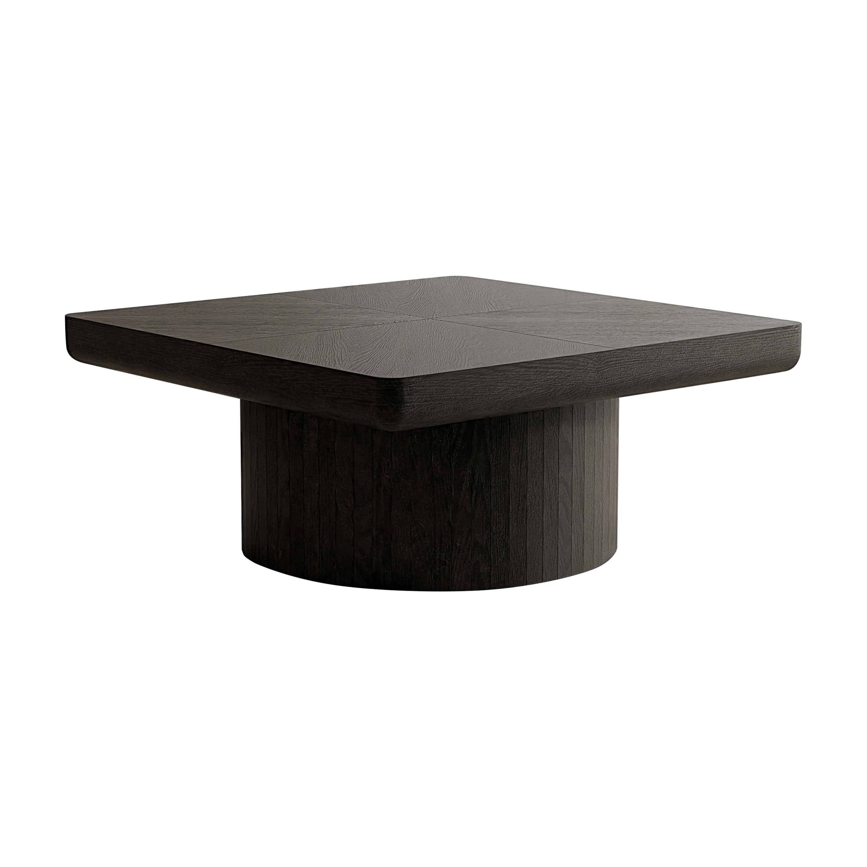 Modern Veneer 34.6'' Square Fluted Cylindrical Base Coffee Table - Image 8