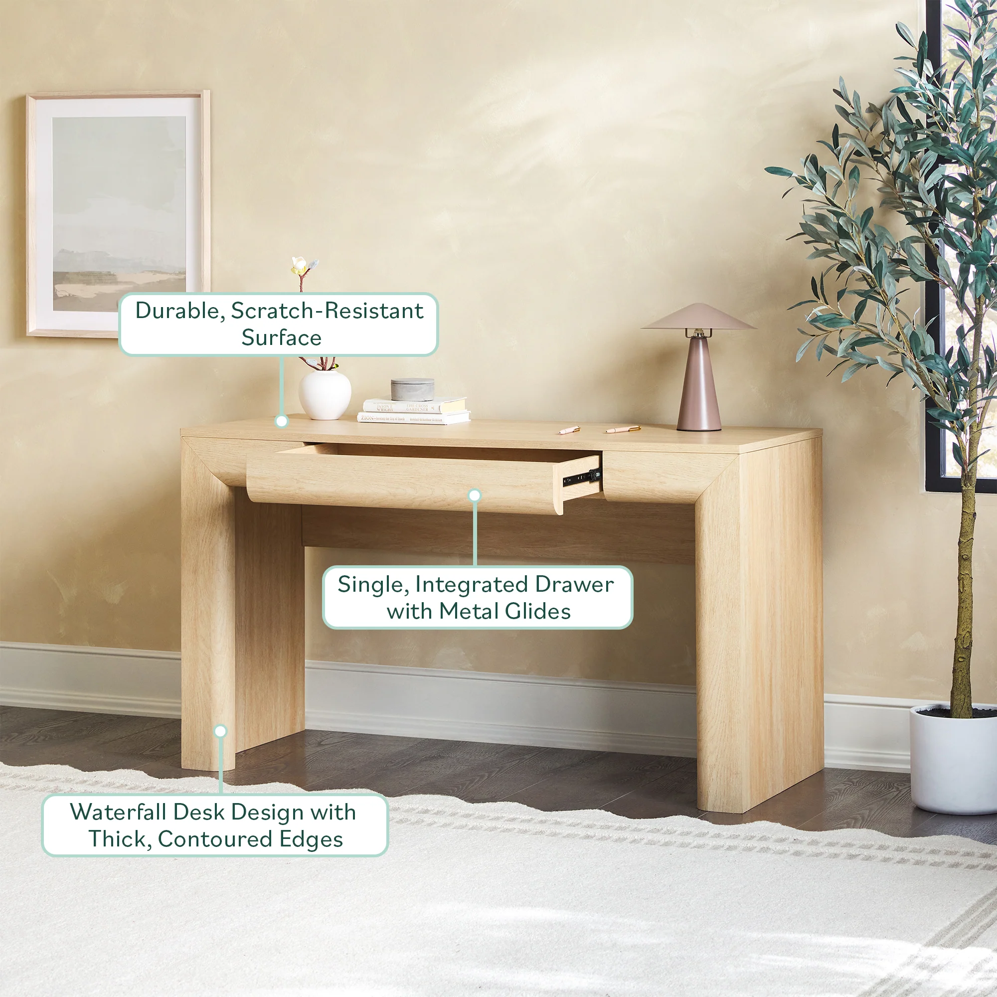 Amira Modern Curve Writing Desk - Image 6