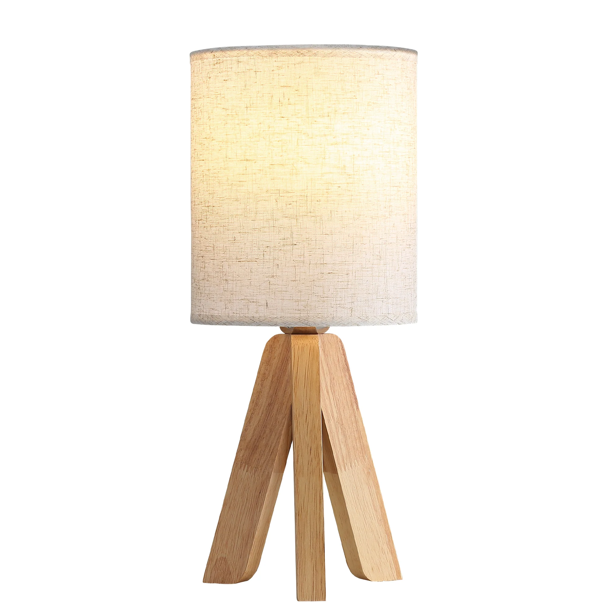 Modern Wooden Base Nightstand Table Lamp Set of 2 - Image 8